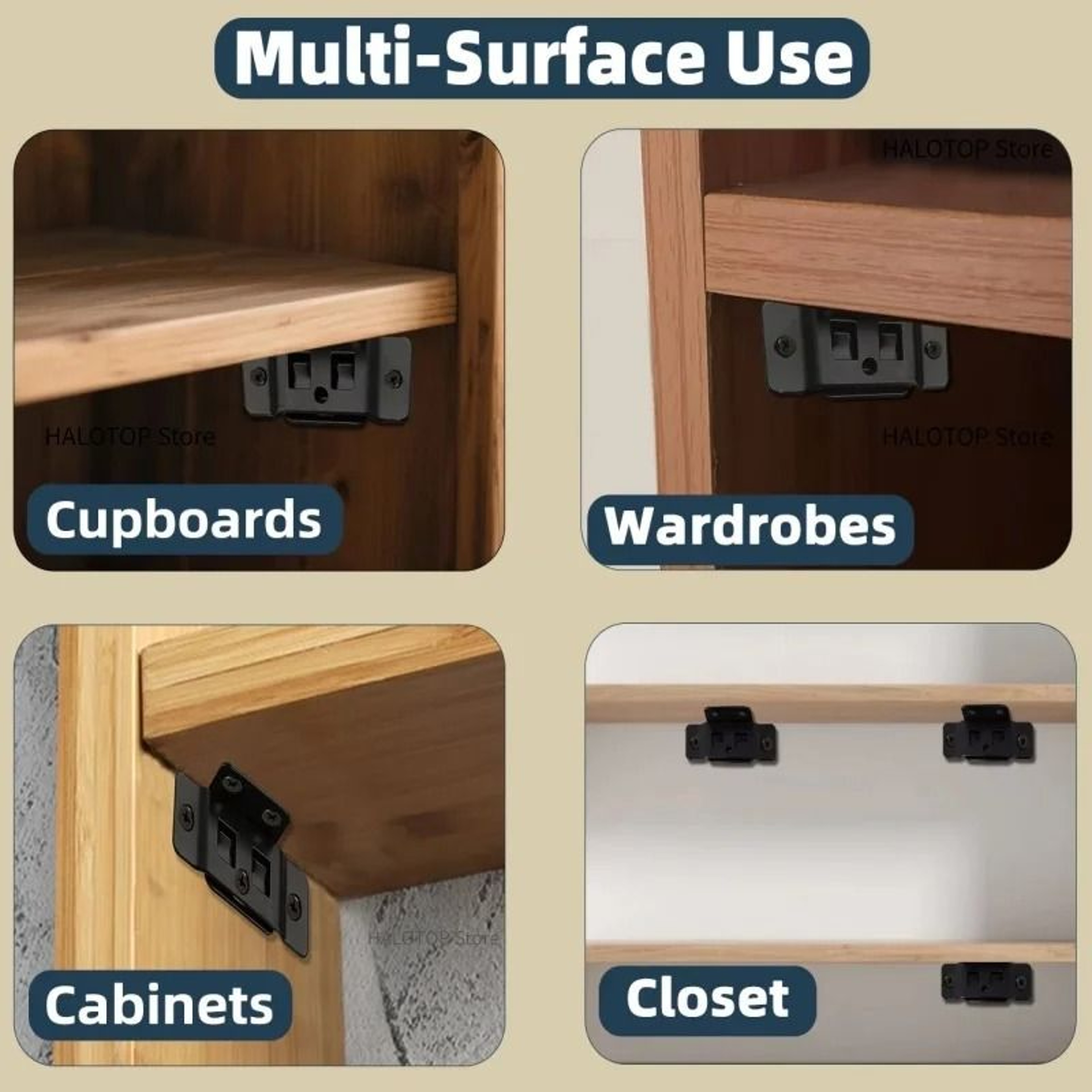 48 Pairs 2In1 Metal Fixing Buckle Inserts  LShaped 90Degree QuickFitting Shelf  Cabinet Brackets 5