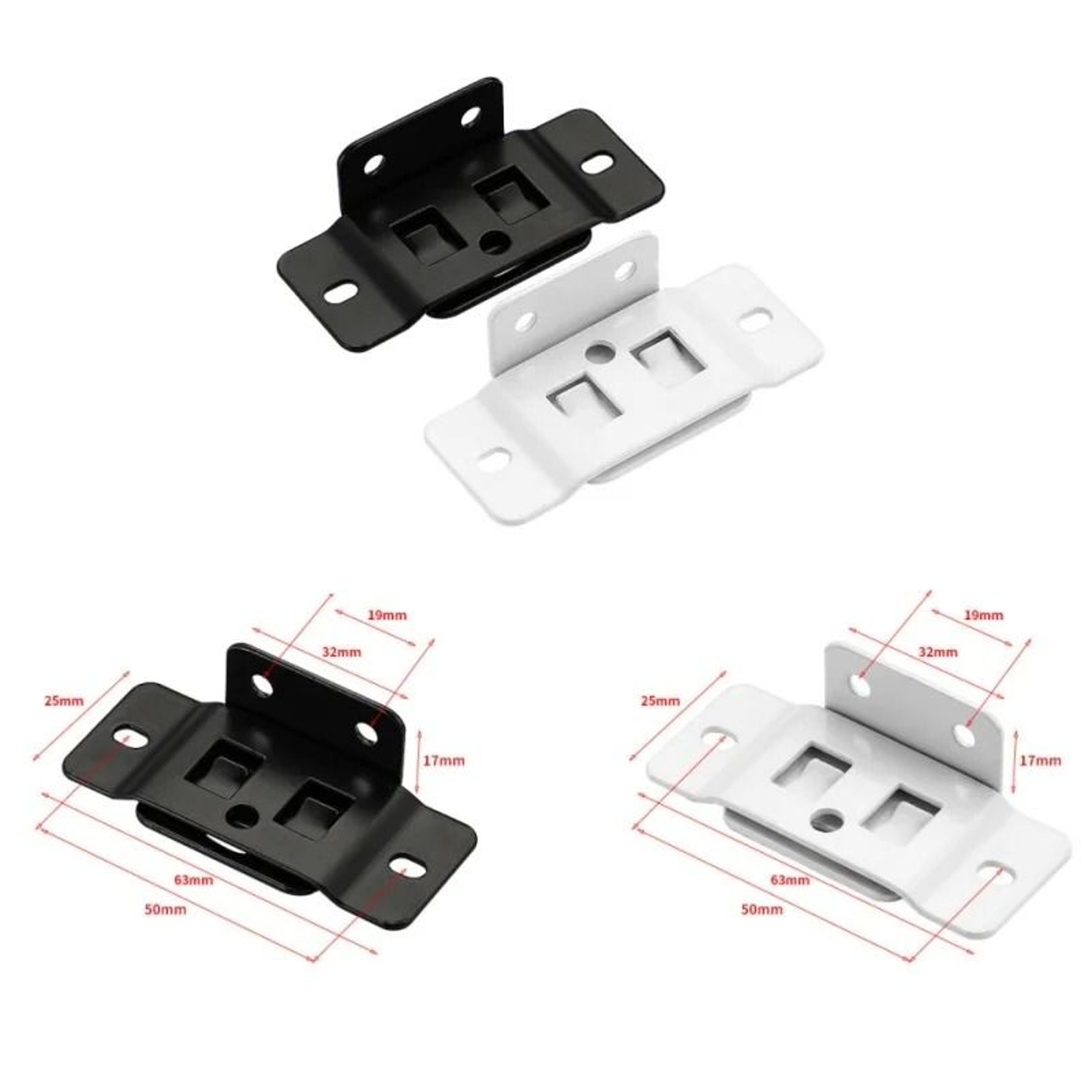 48 Pairs 2In1 Metal Fixing Buckle Inserts  LShaped 90Degree QuickFitting Shelf  Cabinet Brackets 4