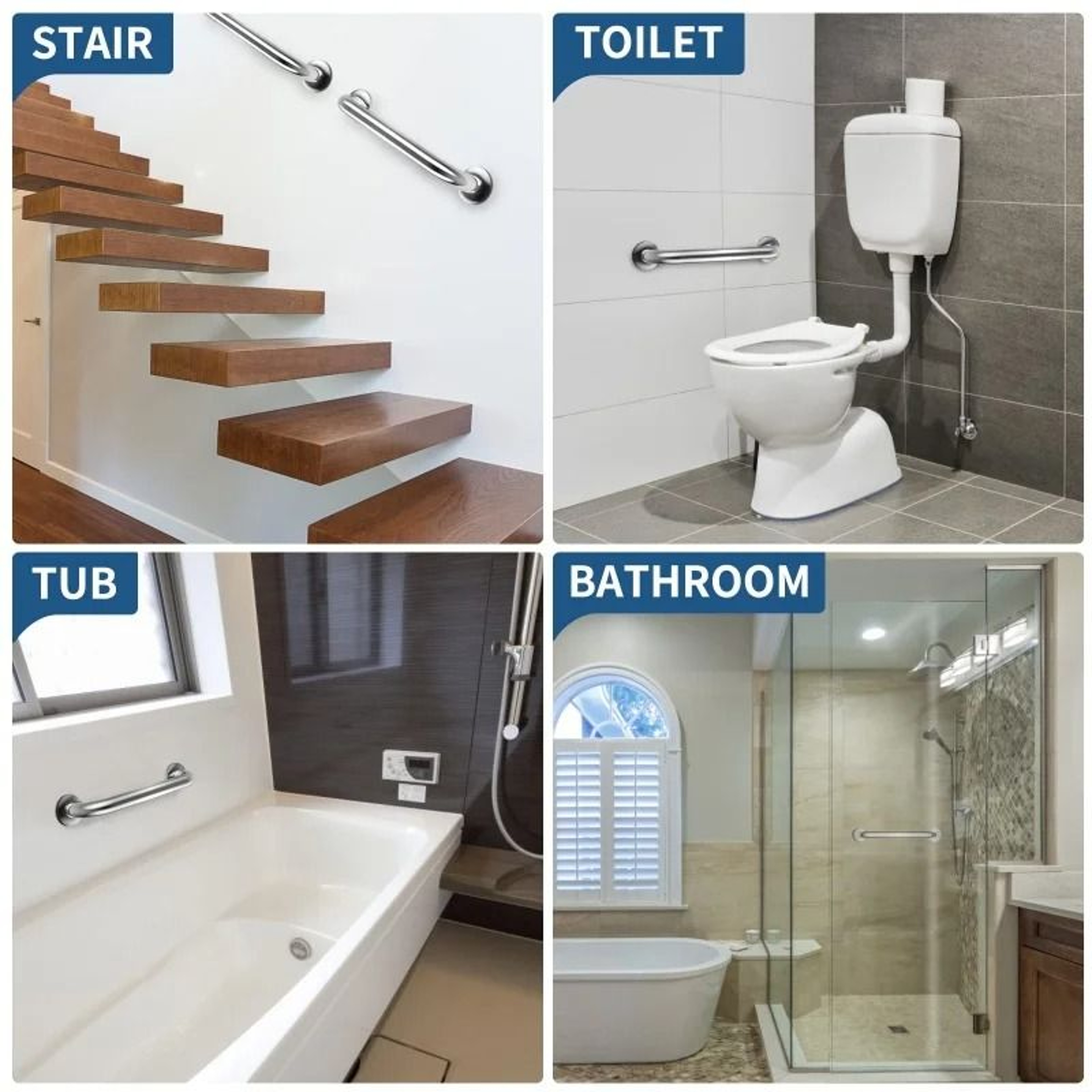 Stainless Steel Safety Grab Bar  Shower Handle  Bathroom Safety Grip  Towel Rail Handrail 4