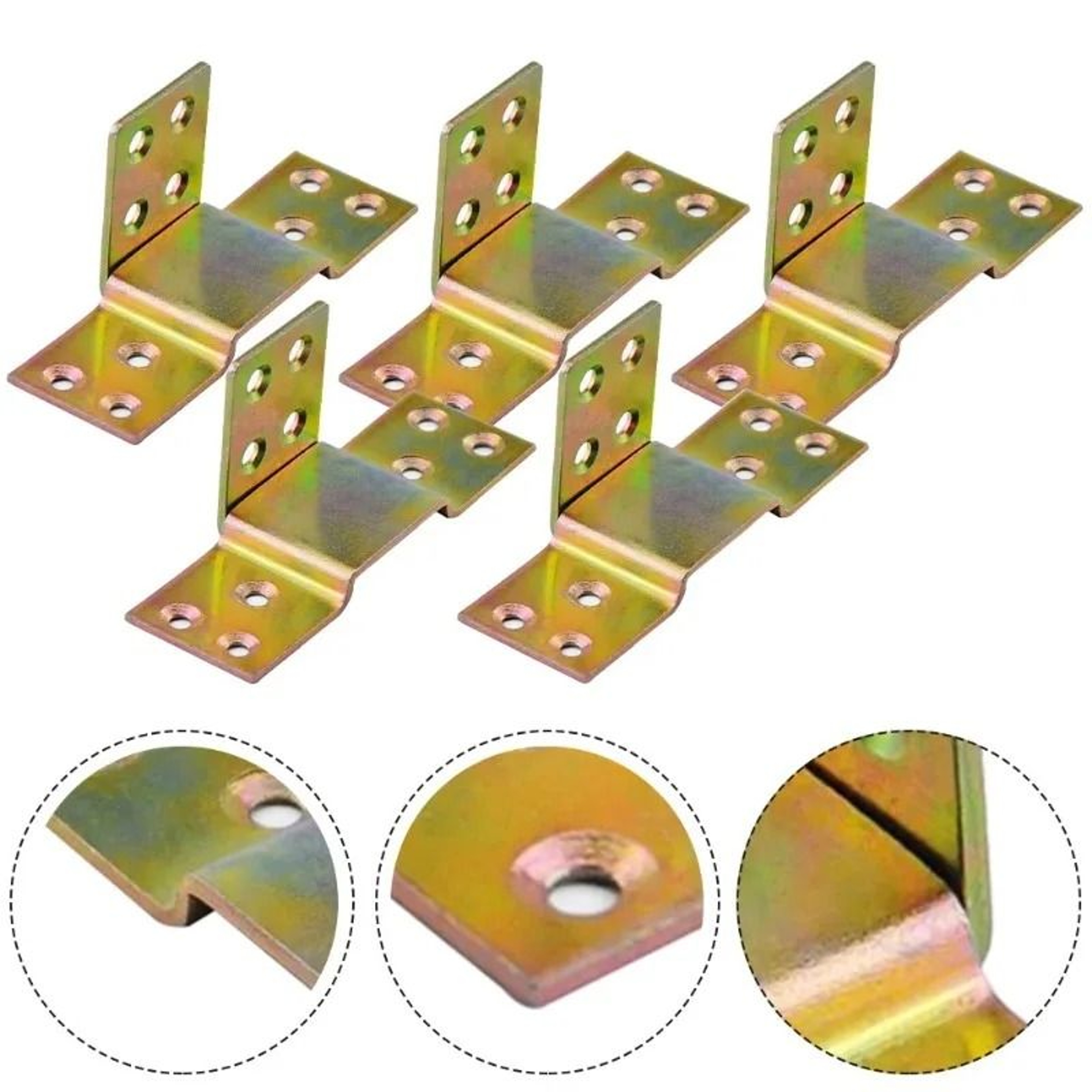 2610 Sets Metal Bed Frame Corner Brackets  HeavyDuty Wooden Frame Hook  Buckle Support Connectors 3