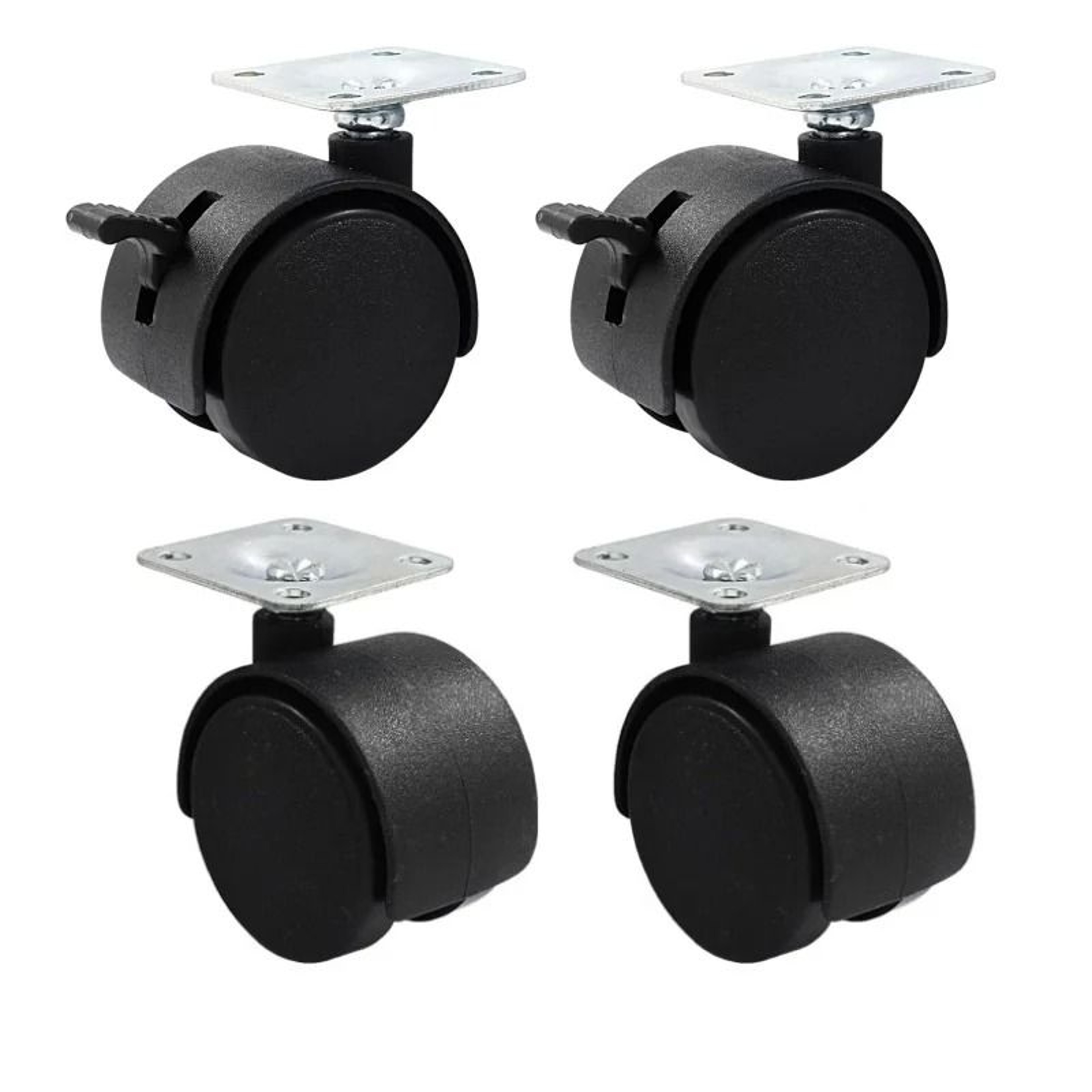 4Pack 15Inch Mute Flat Caster Wheels  360 Swivel Locking Furniture Casters With Top Plate  Brakes 7