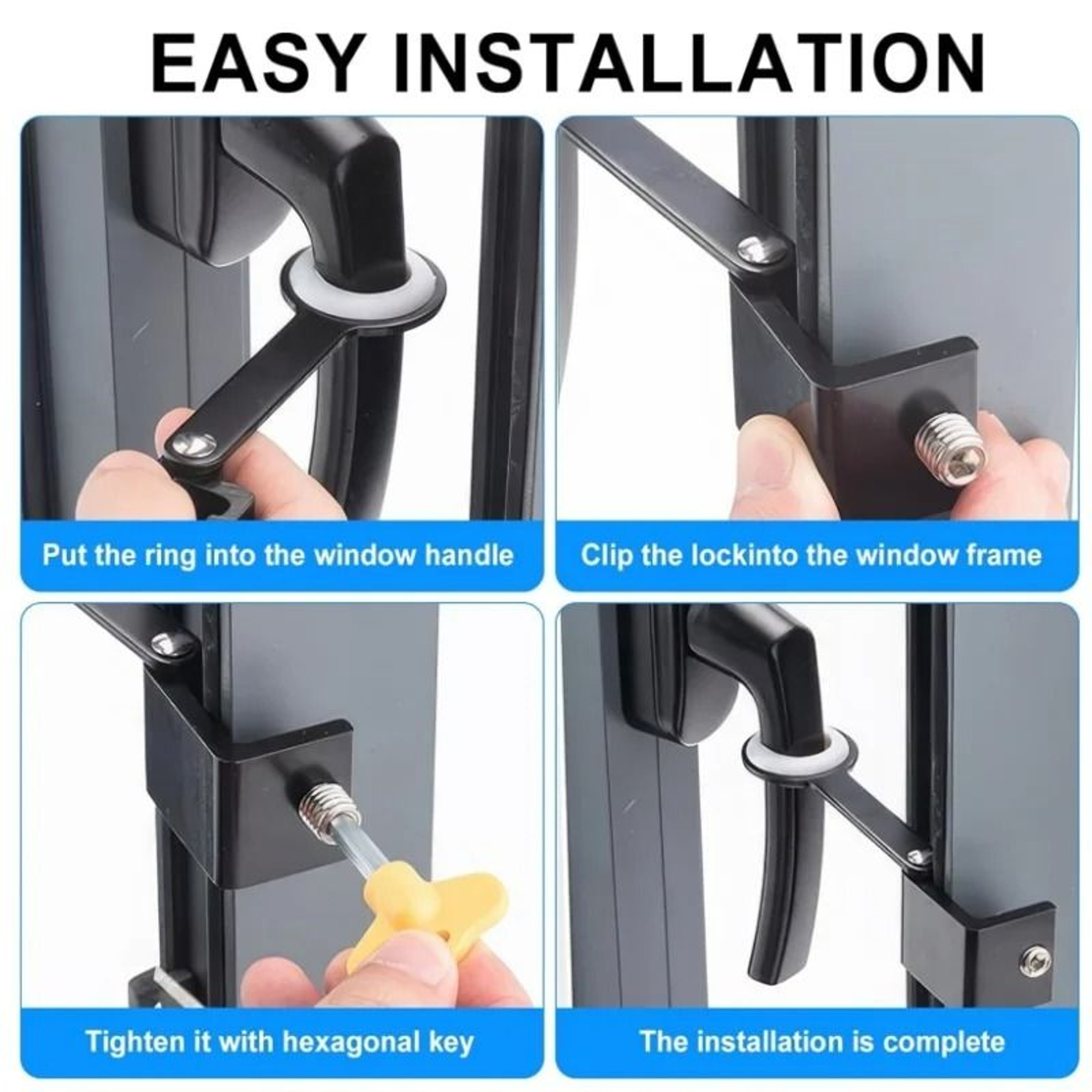 PunchFree Window Lock Limiter Restrictor  HighRise Child Protection Guard  AntiFall Safety Buckle 5