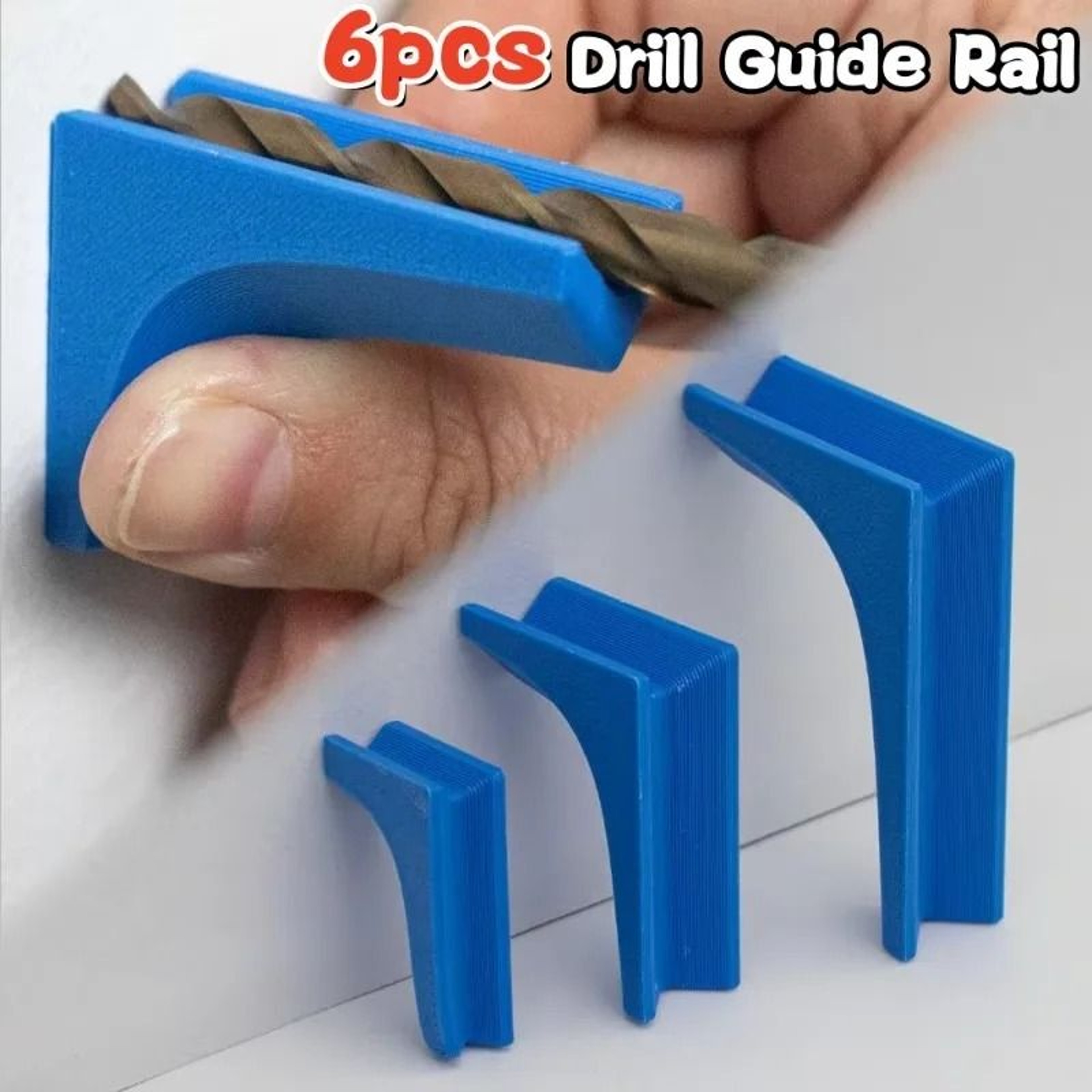 6Piece Drilling Guide Rails  VGroove Drill Bit Guides  Vertical Square Positioning Tool 0