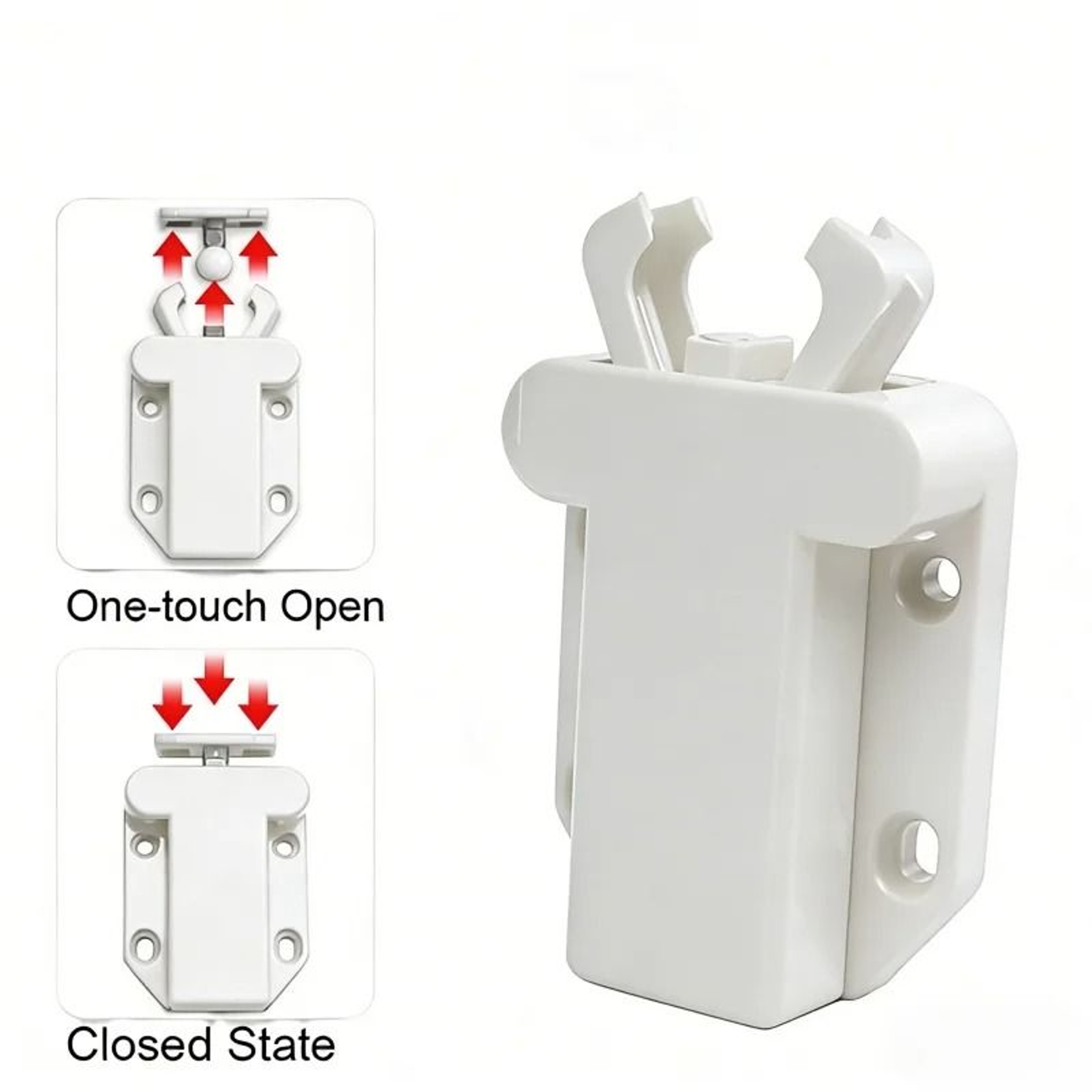 White Beetle Push To Open Cabinet Door Latches  NonMagnetic Touch Rebound Catches 2