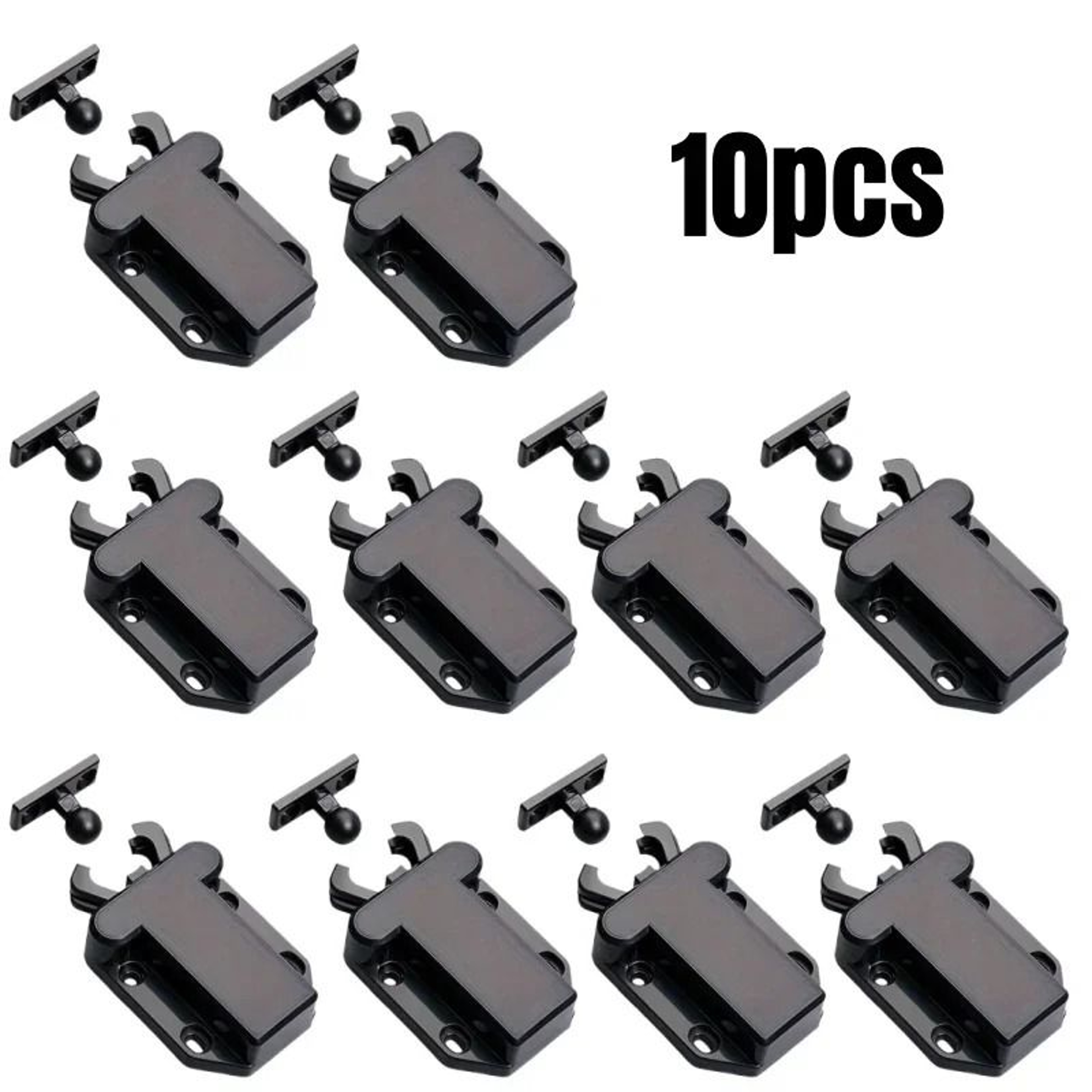White Beetle Push To Open Cabinet Door Latches  NonMagnetic Touch Rebound Catches 8