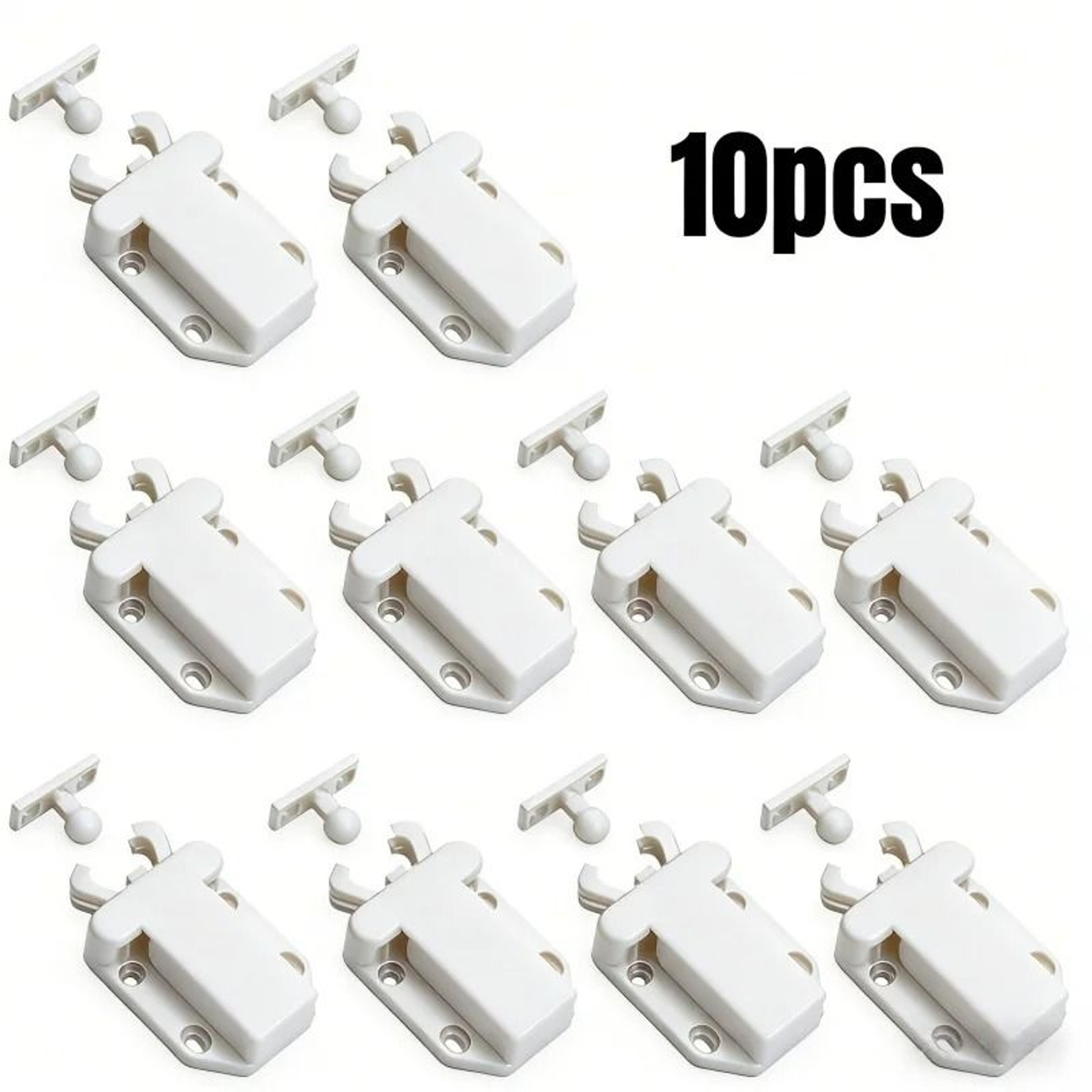 White Beetle Push To Open Cabinet Door Latches  NonMagnetic Touch Rebound Catches 7