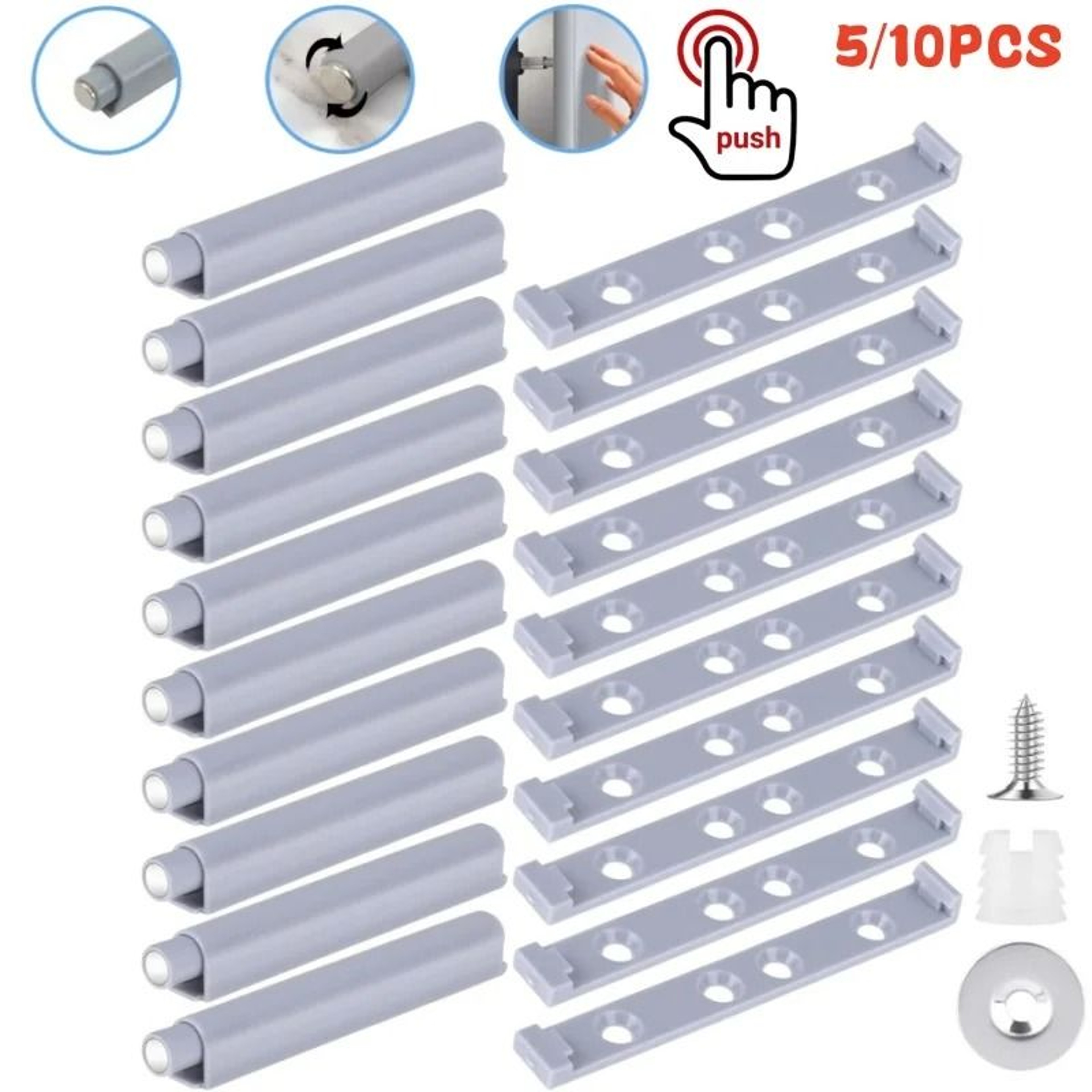 Magnetic Push To Open Cabinet Door Catches  Soft Touch Rebound Latch For Drawers  Wardrobes 0