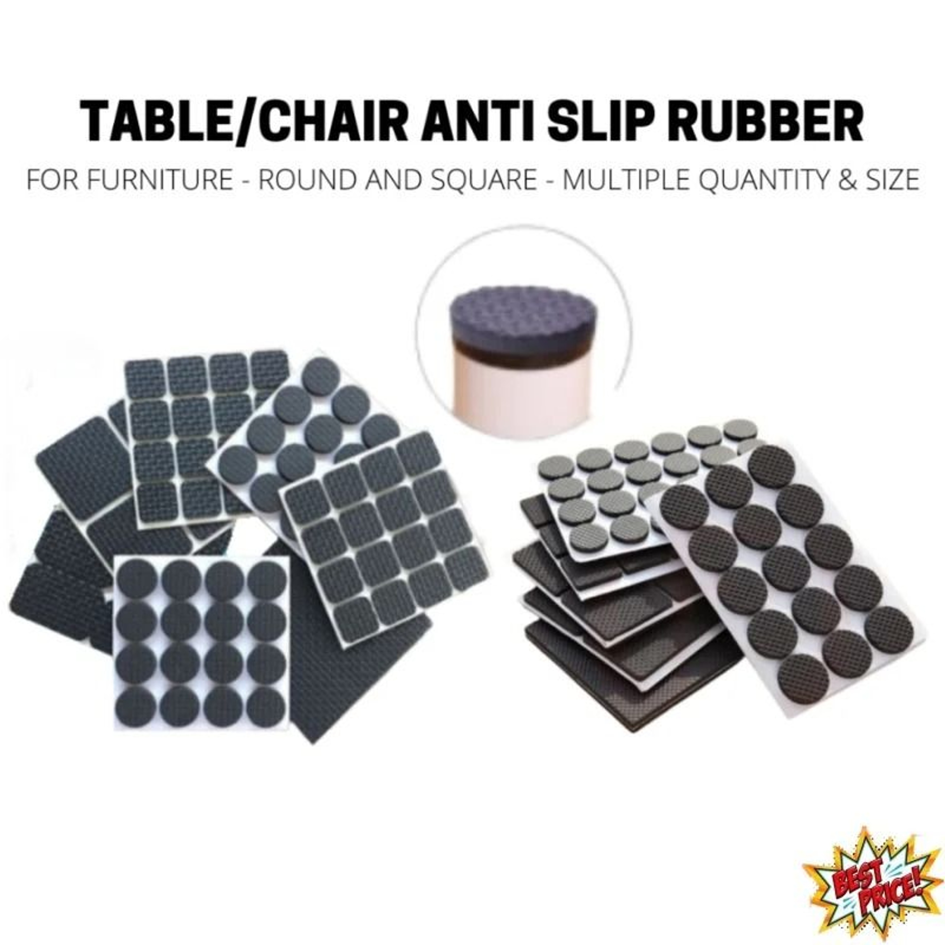 SelfAdhesive Furniture Leg Protector Pads  AntiScratch Slip Mat Stickers For Chair Feet  Floors 0