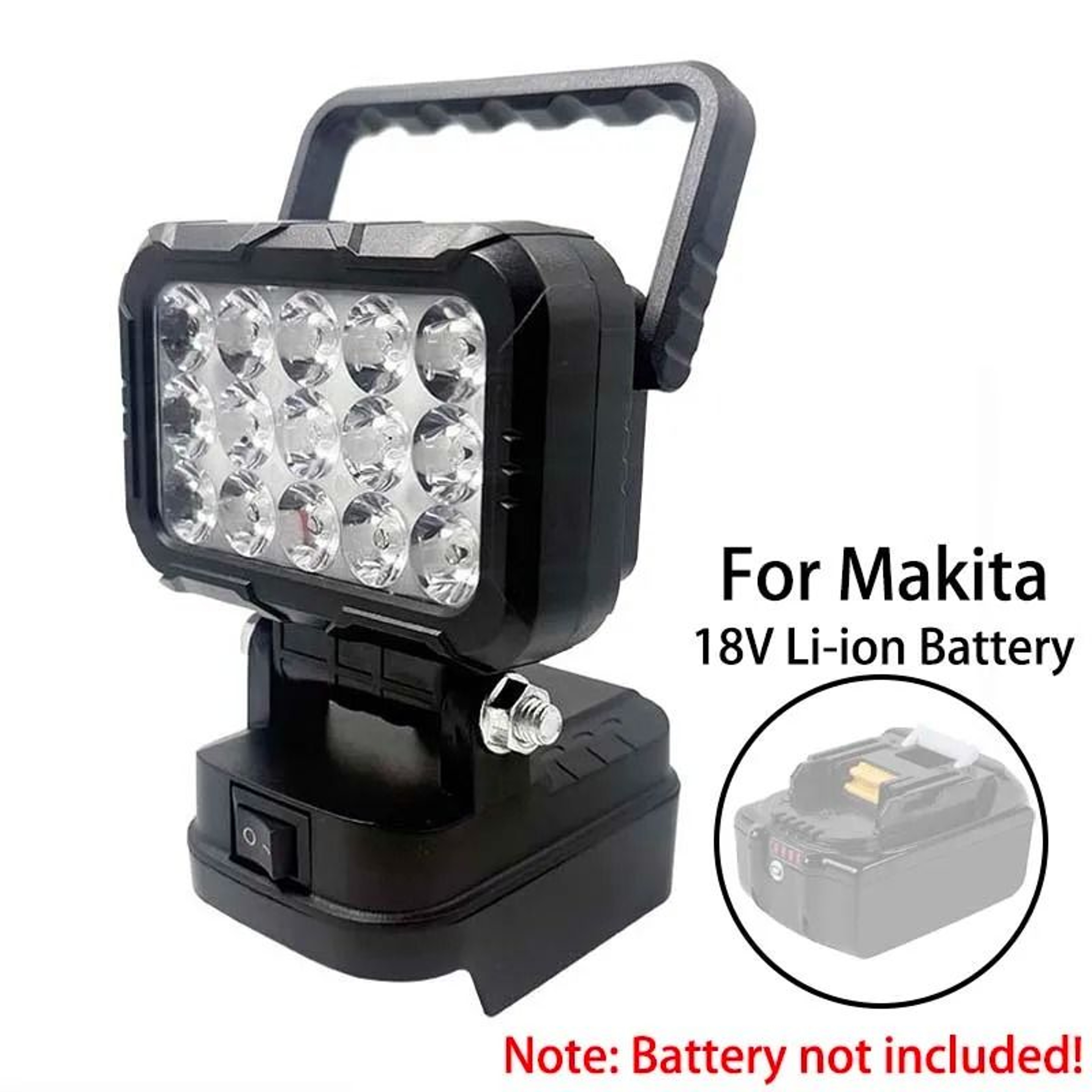 Universal Cordless LED Work Light  USB Charger Adapter For Makita Milwaukee  DeWalt 18V Batteries 7