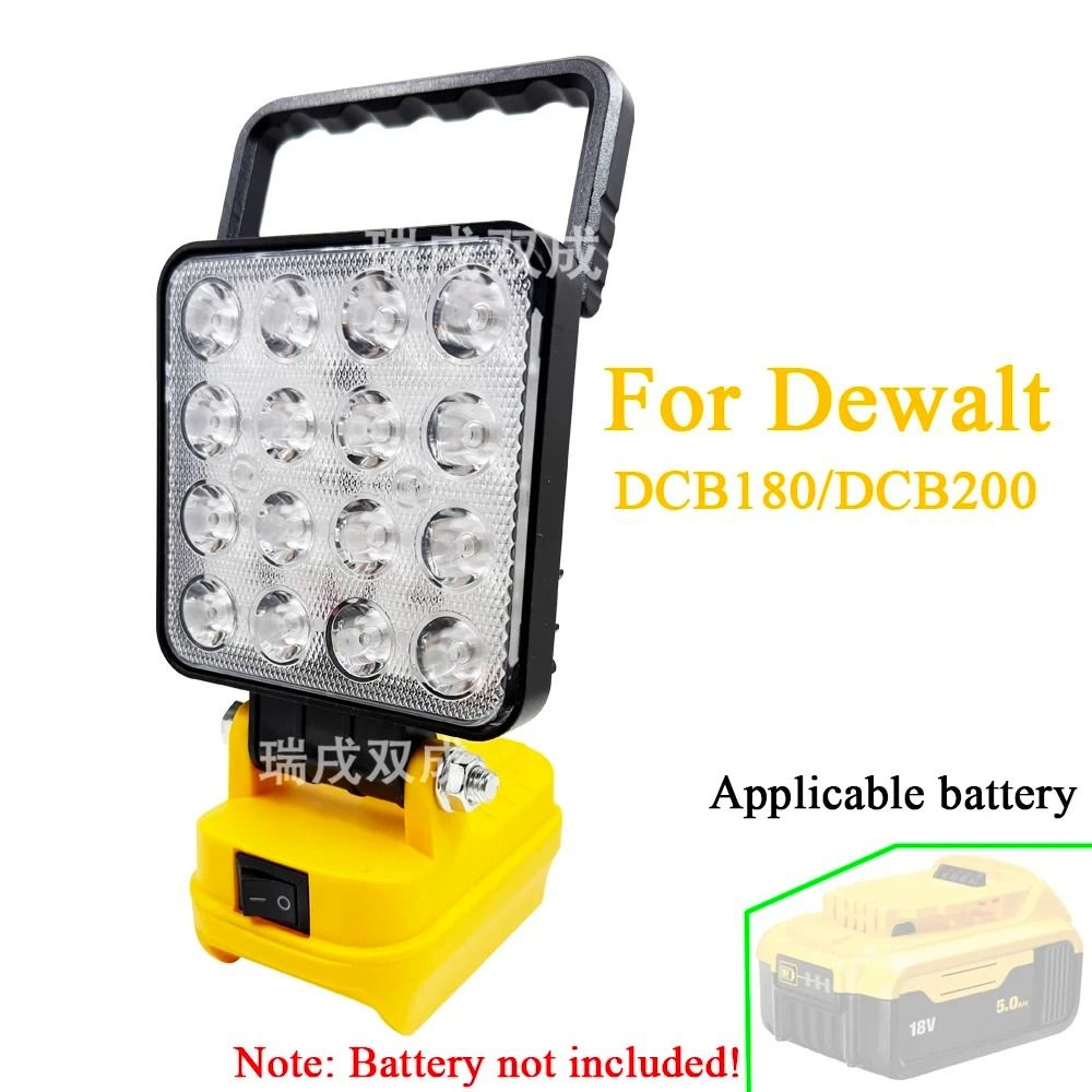 4Inch 16LED Cordless Work Light Spotlight  USB Charger Adapter For Makita Milwaukee  DeWalt 18V20V  6