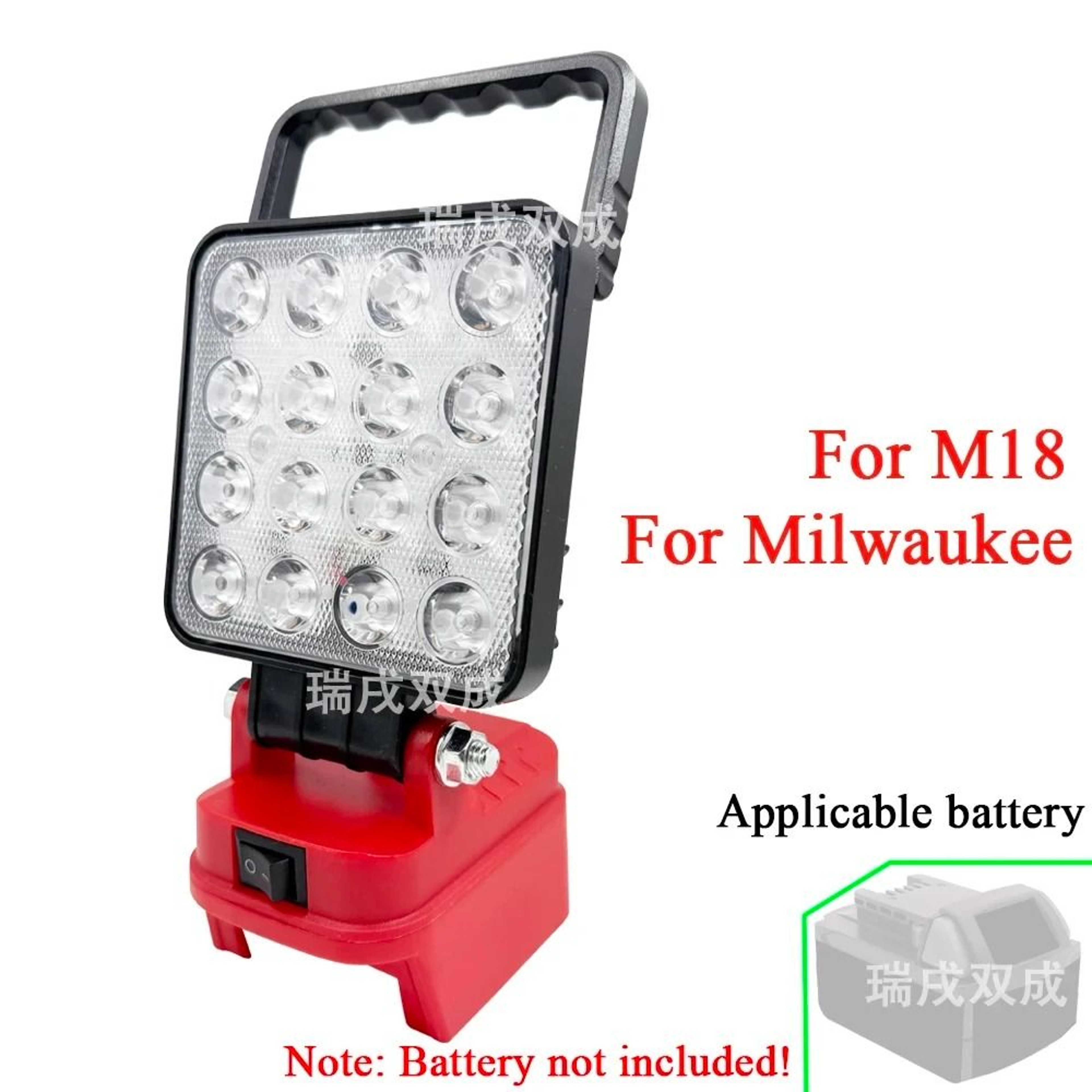 4Inch 16LED Cordless Work Light Spotlight  USB Charger Adapter For Makita Milwaukee  DeWalt 18V20V  8
