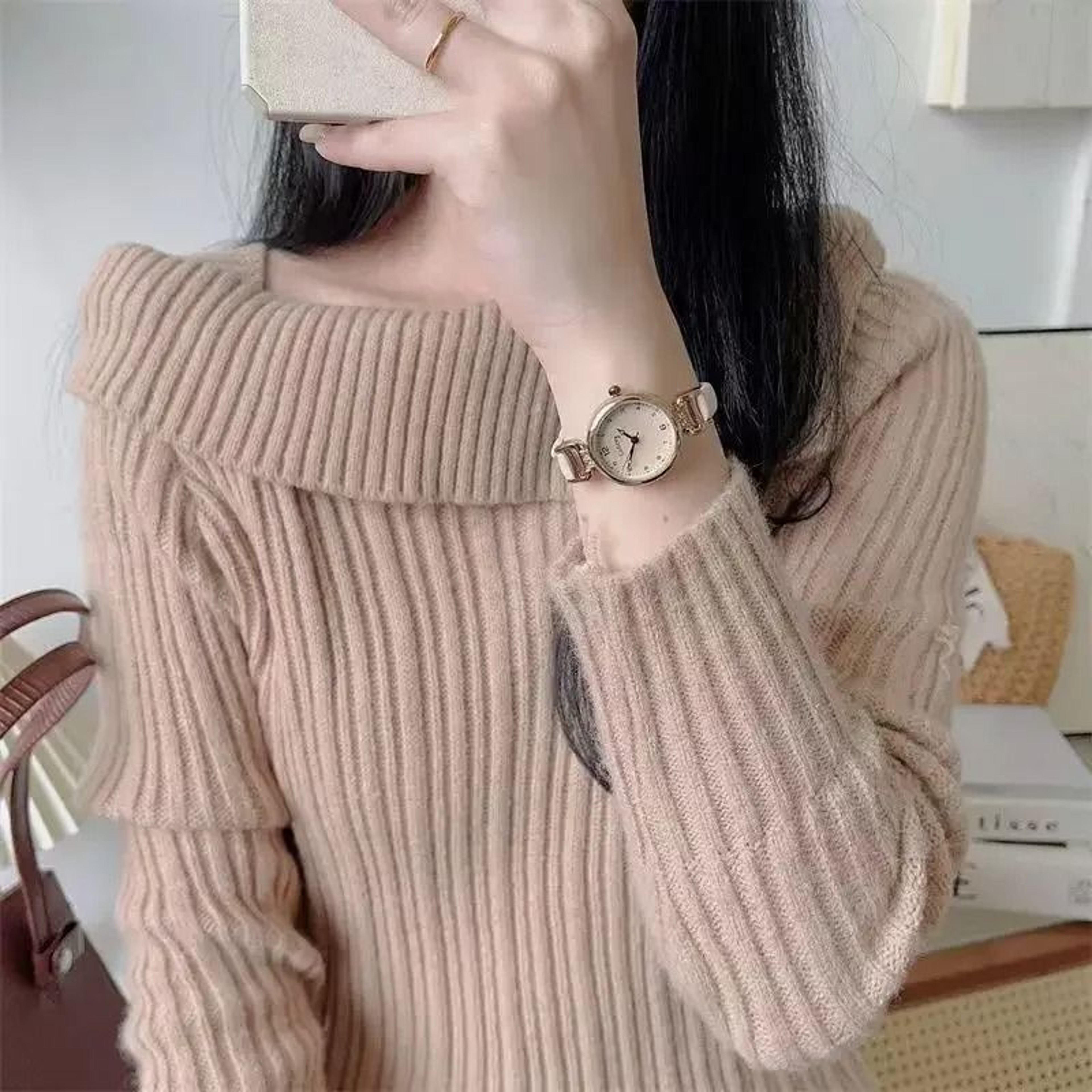 Fashion Minimalist Quartz Watch With Soft Leather Strap For Women 5