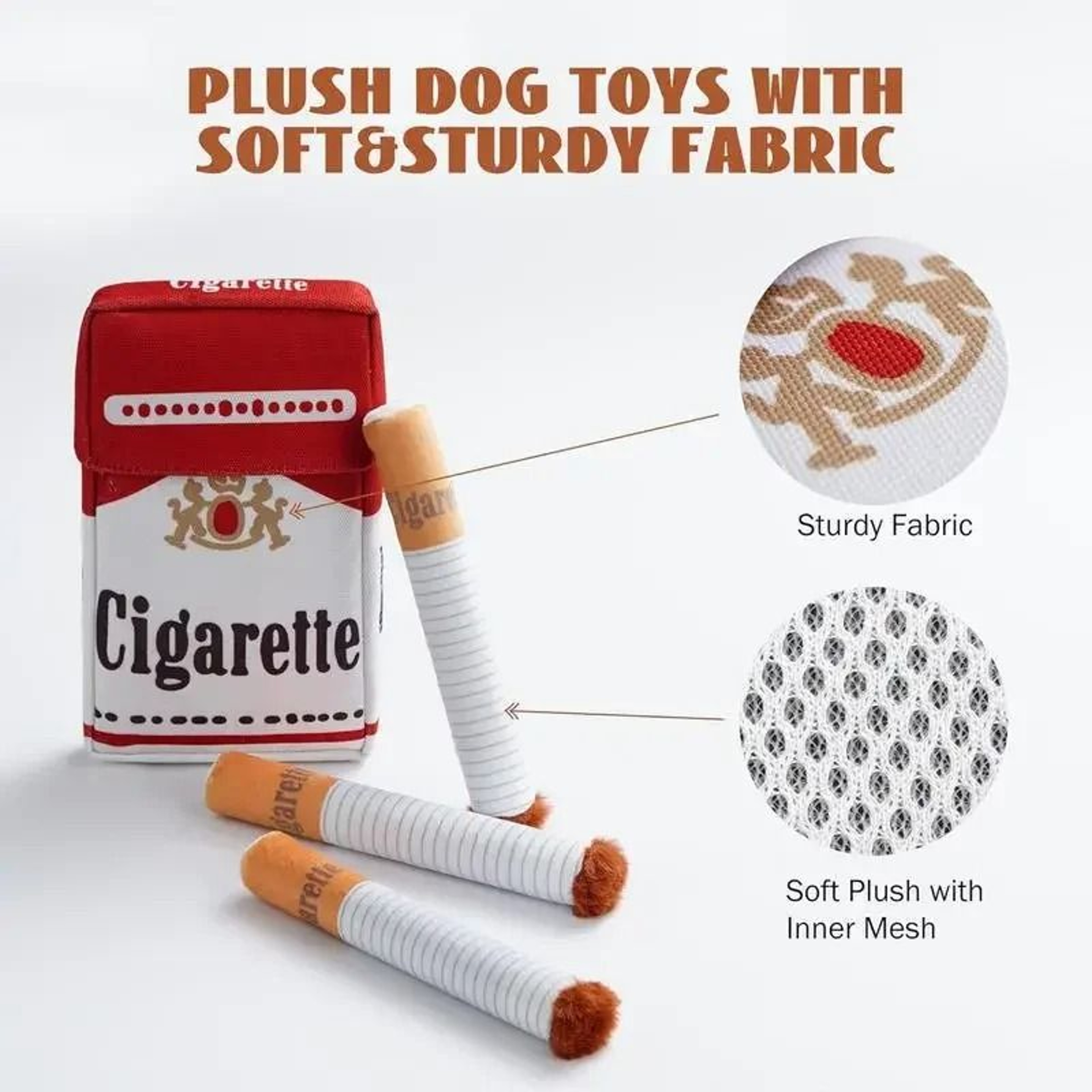 Funny Interactive Cigarette Design Plush Dog Toy Giggling Chewing Pet Gift 3