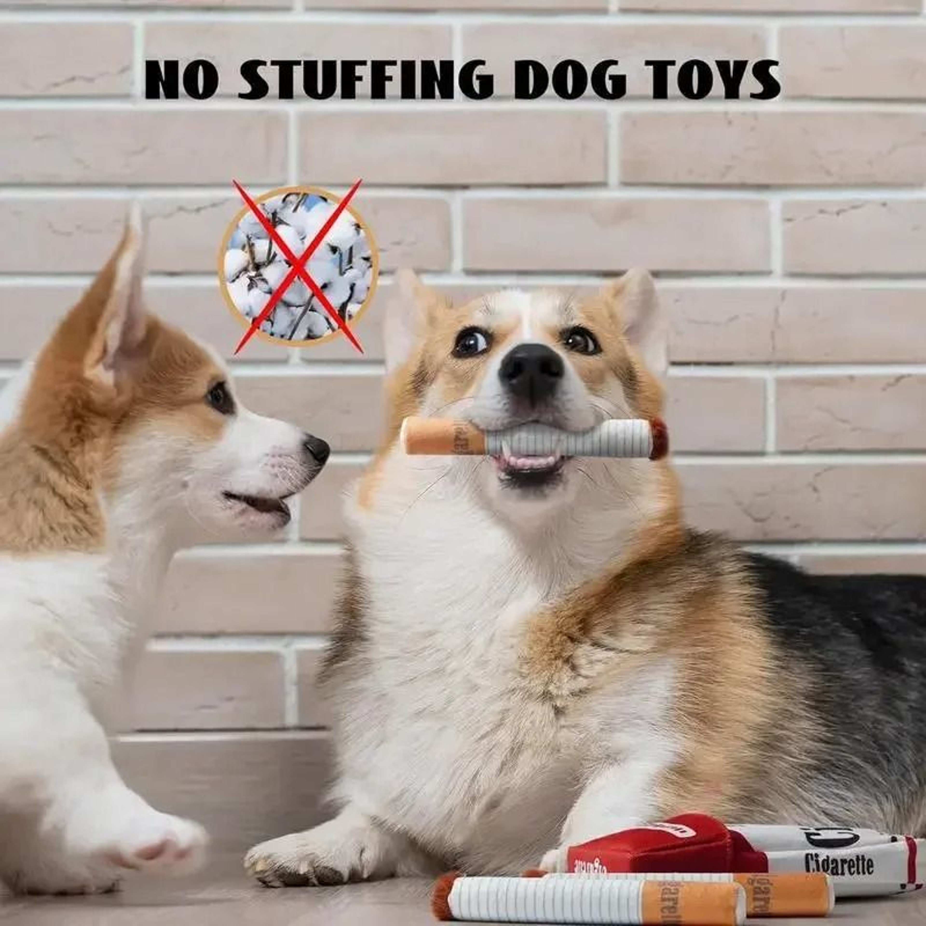 Funny Interactive Cigarette Design Plush Dog Toy Giggling Chewing Pet Gift 1