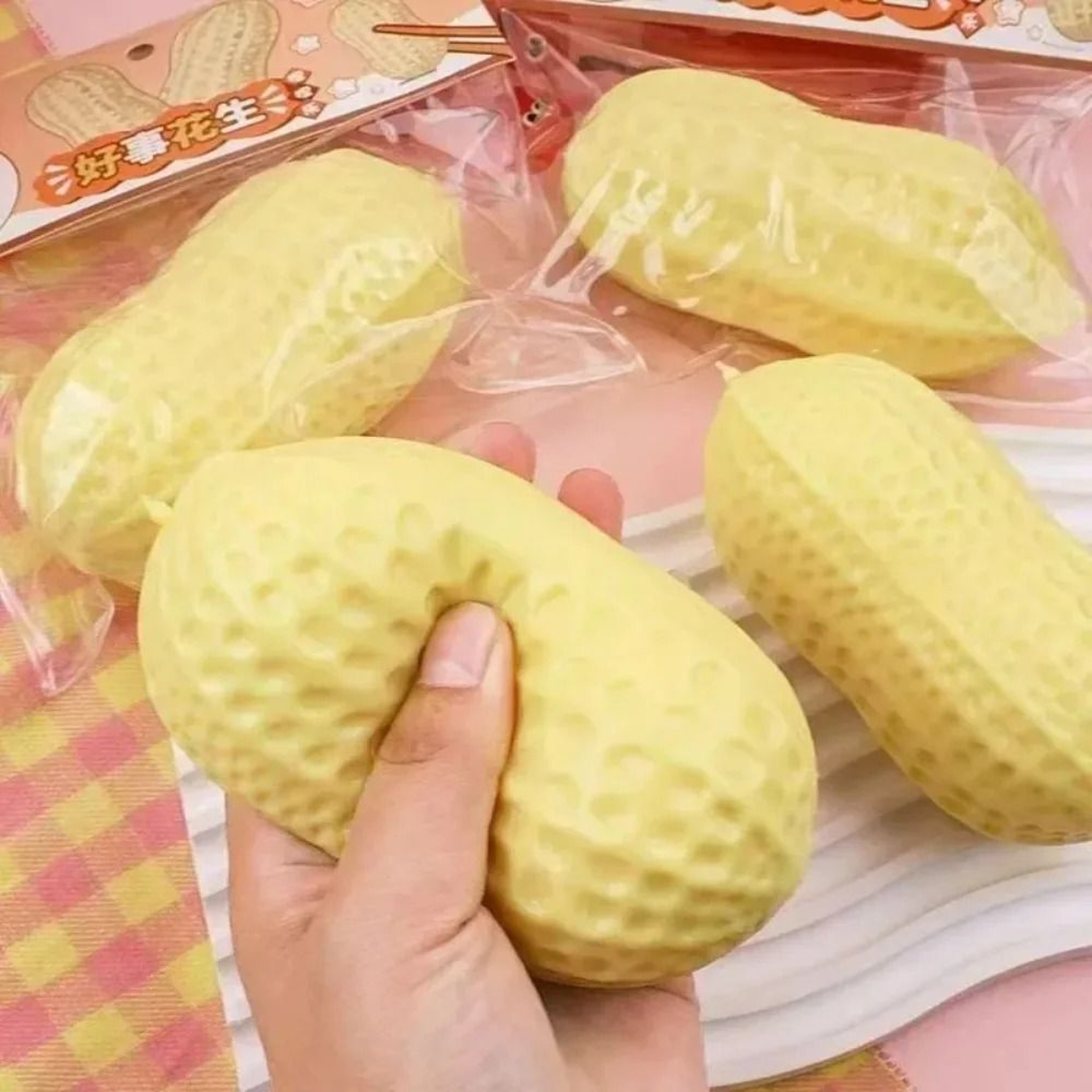 Peanut Squishy Crunchy Stress Ball Handmade ButterySoft ASMR Fidget Squeeze Toy 4