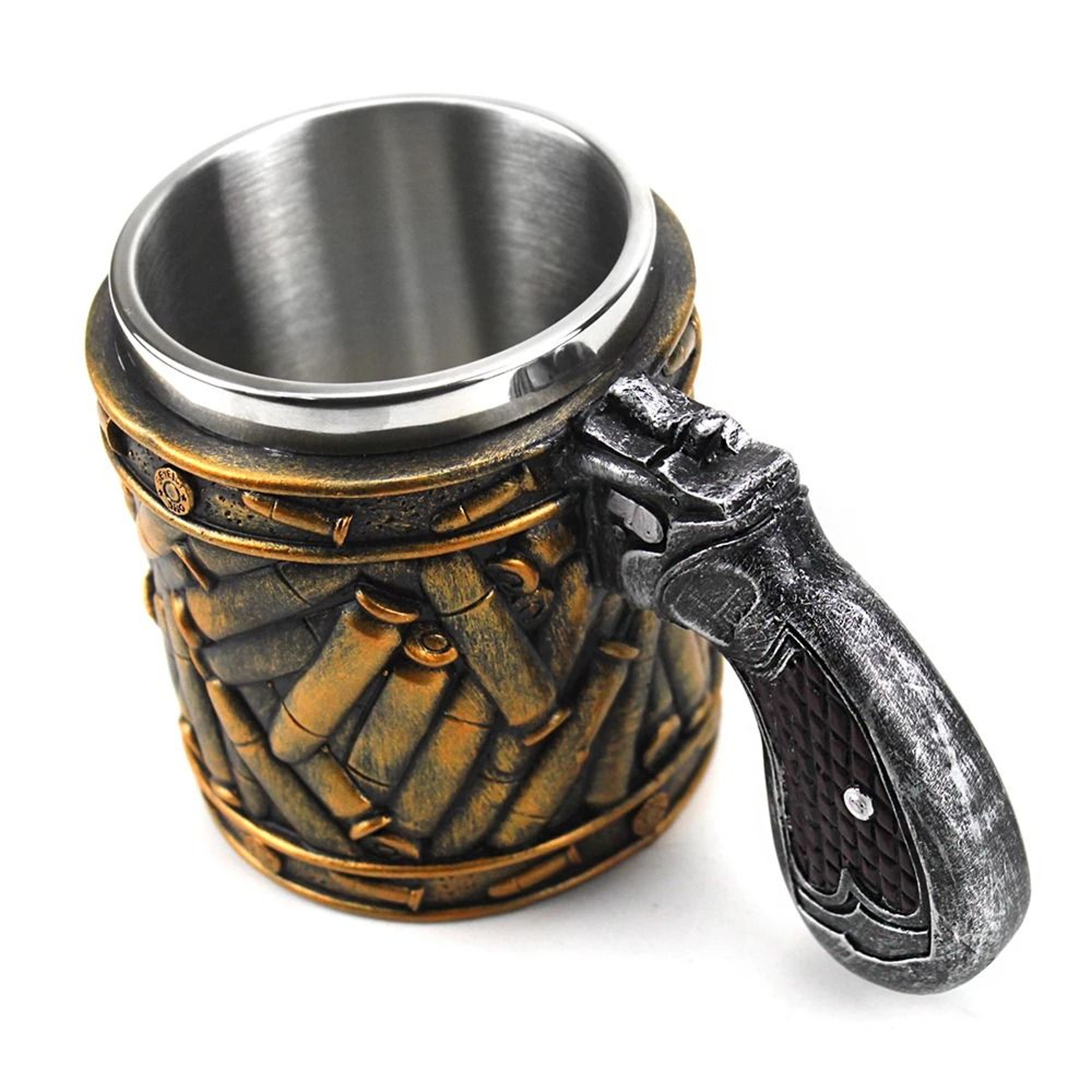 Revolver Gun Tankard Mug Bullet Shells 3D Novelty Ceramic Coffee Cup 400ml 3