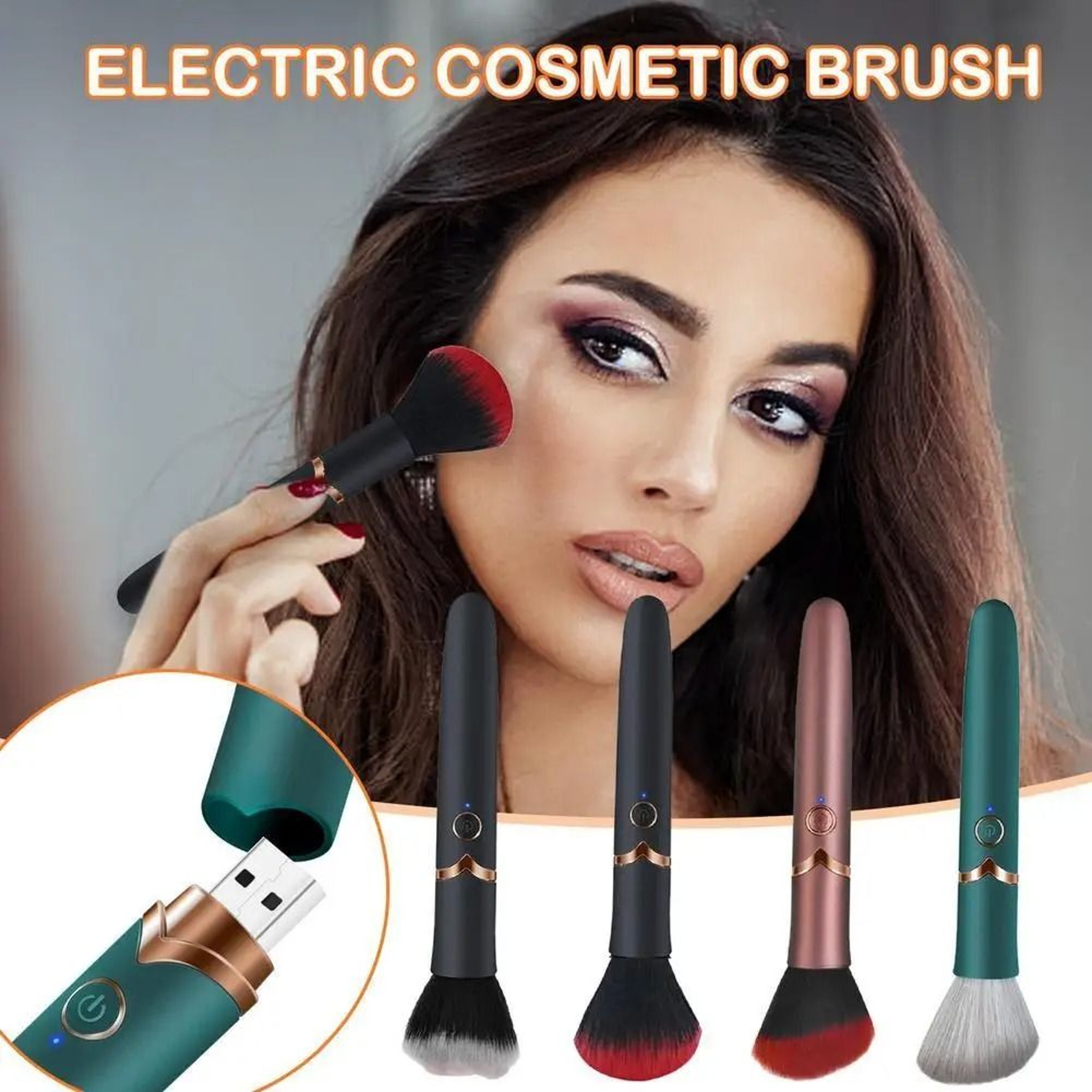 Rechargeable Electric Makeup Brush Vibrating Foundation  Blending Cosmetic Tool 4