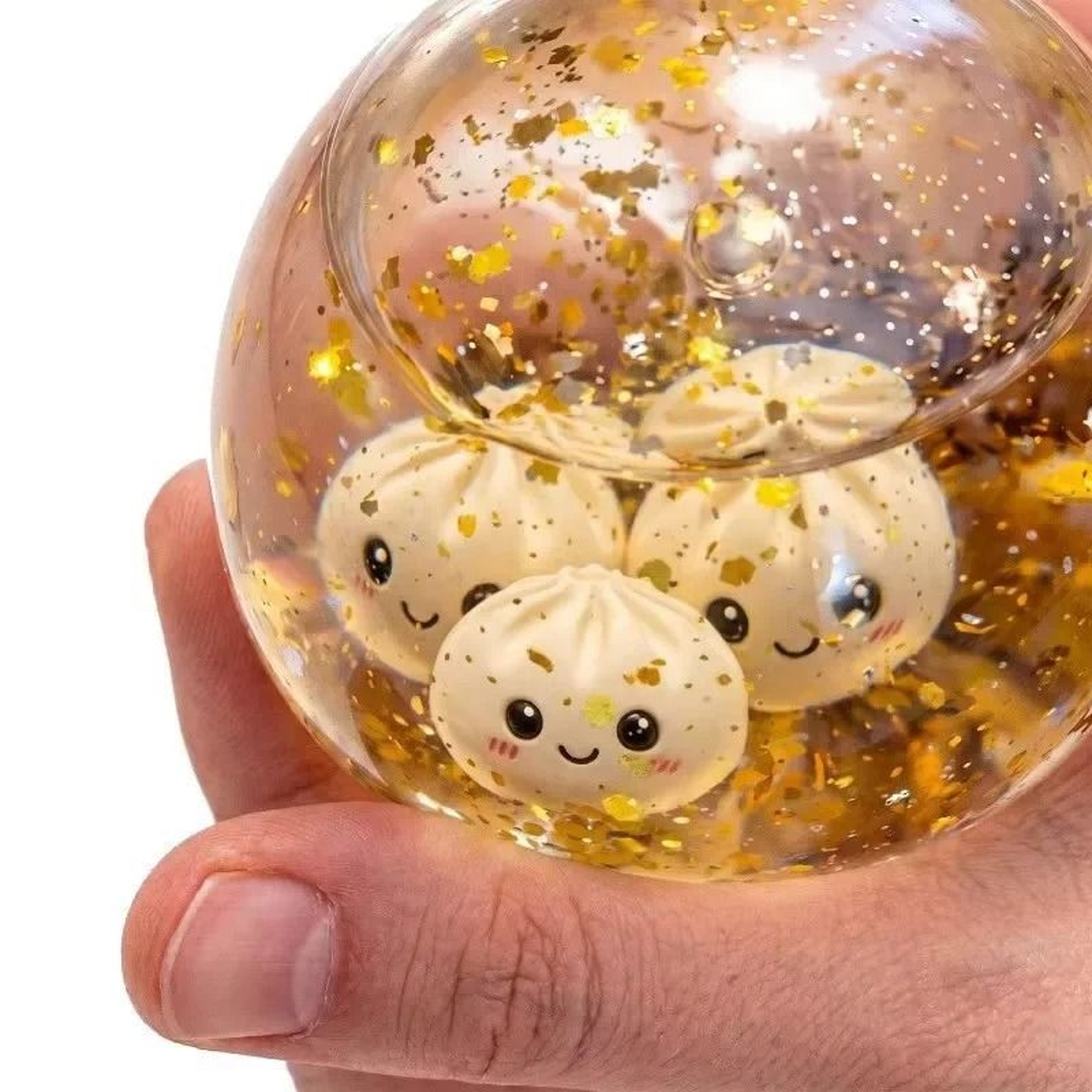 Glitter Steamed Bun Dumpling Fidget Toy UltraSoft Sensory Stress Relief Squishy 3