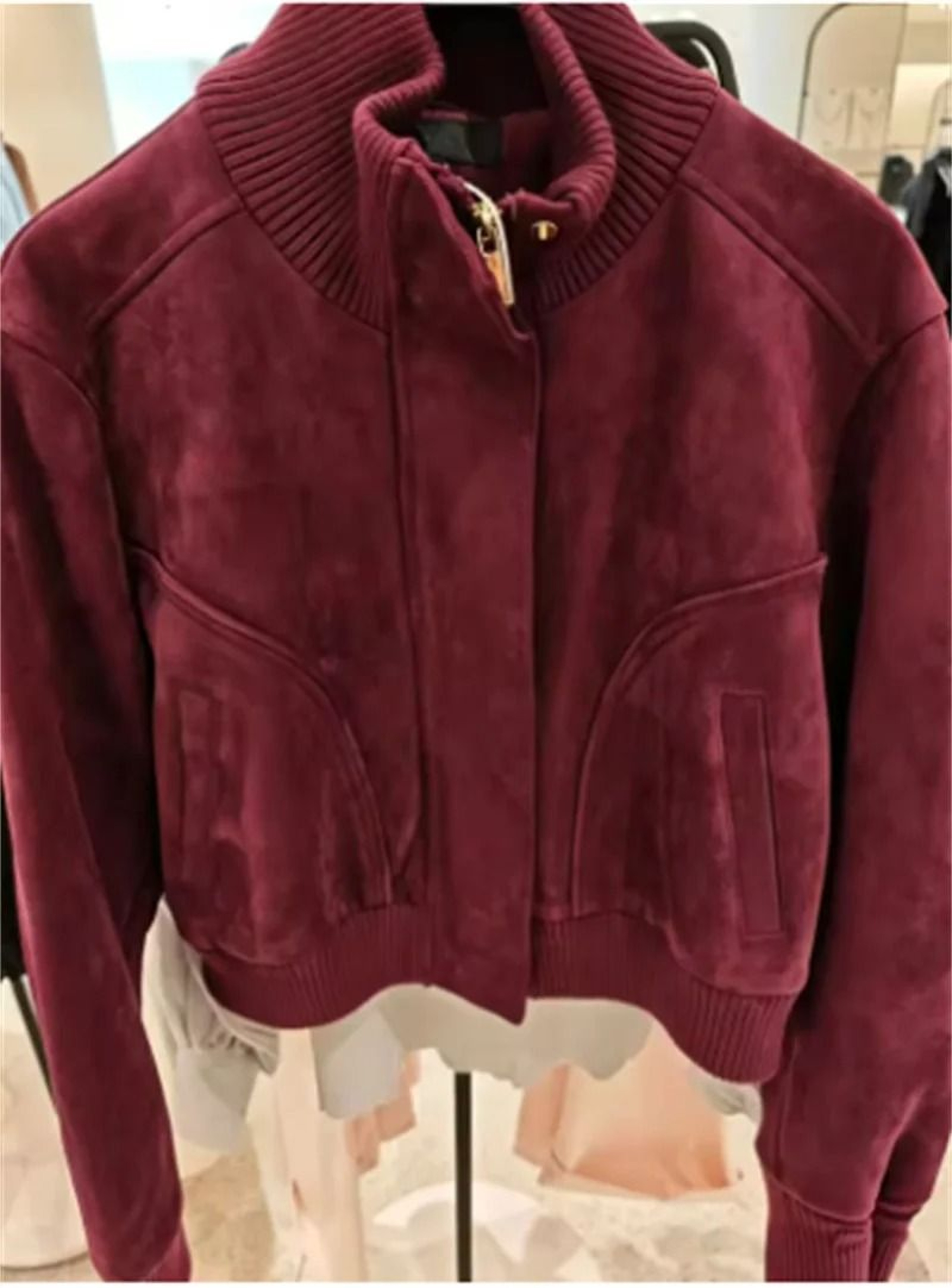 Womens Ribbed Stand Collar Cropped Jacket Retro HighWaist Casual Short Coat 4
