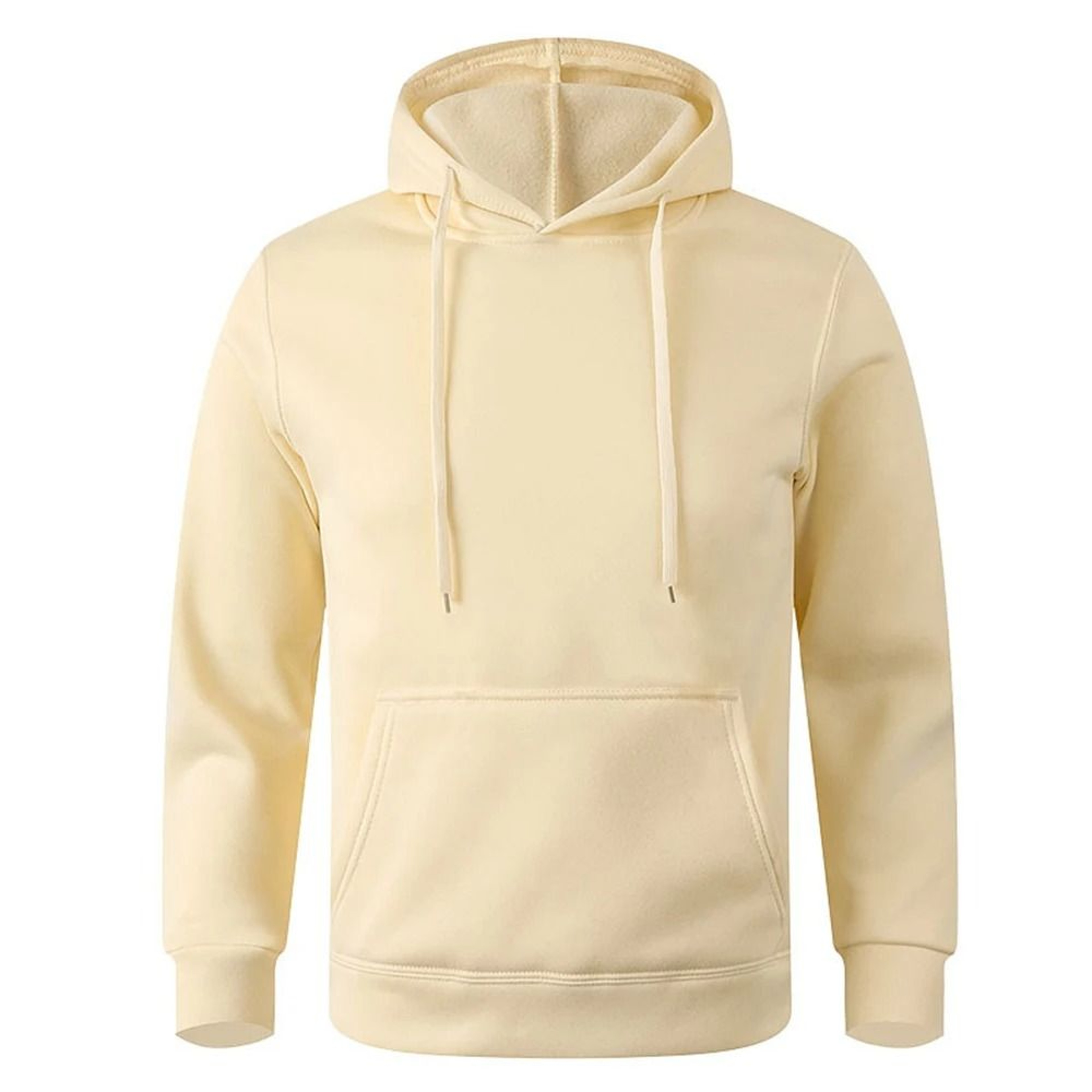 Unisex FleeceLined Pullover Hoodie Casual Solid Streetwear Sweatshirt With Kangaroo Pocket 10