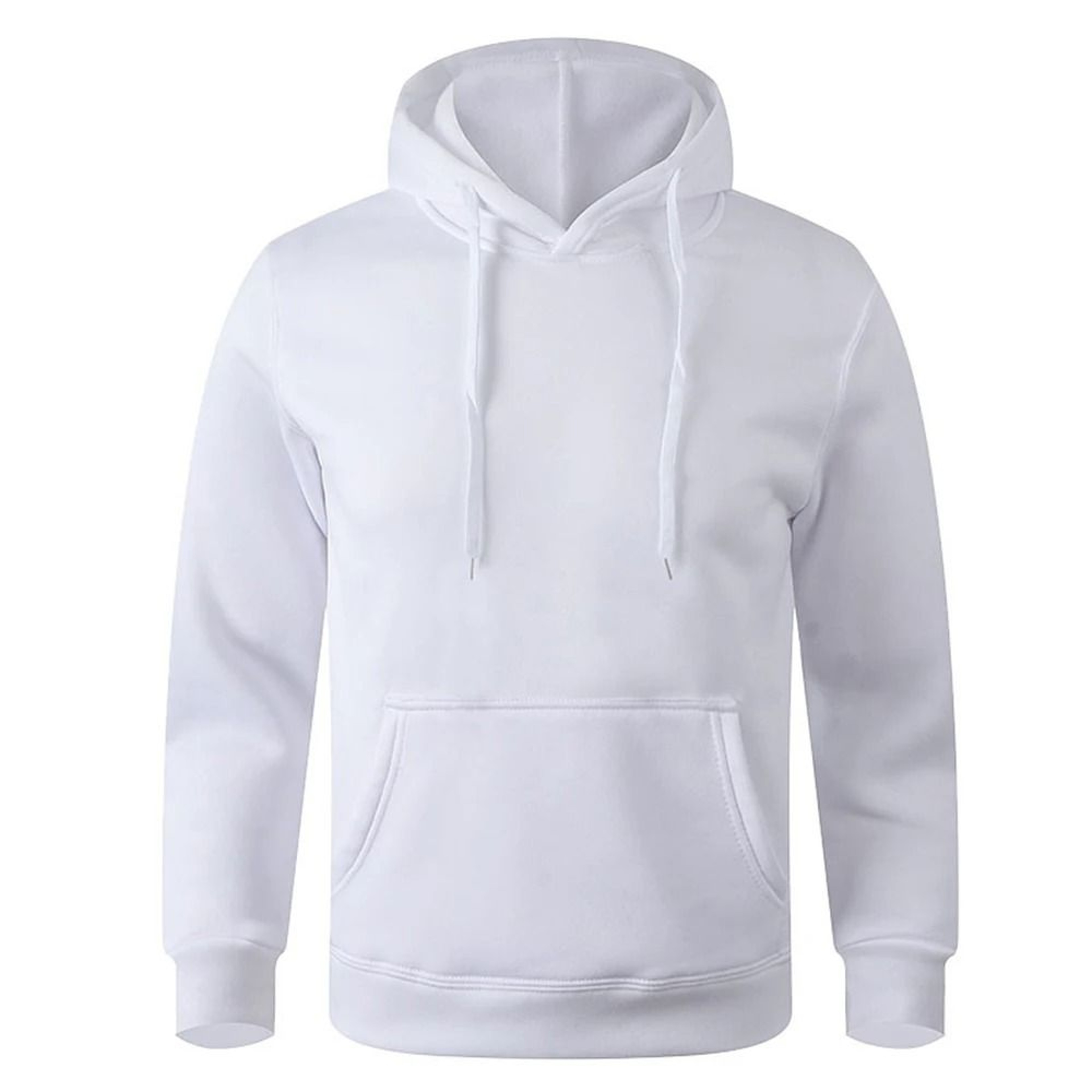 Unisex FleeceLined Pullover Hoodie Casual Solid Streetwear Sweatshirt With Kangaroo Pocket 2