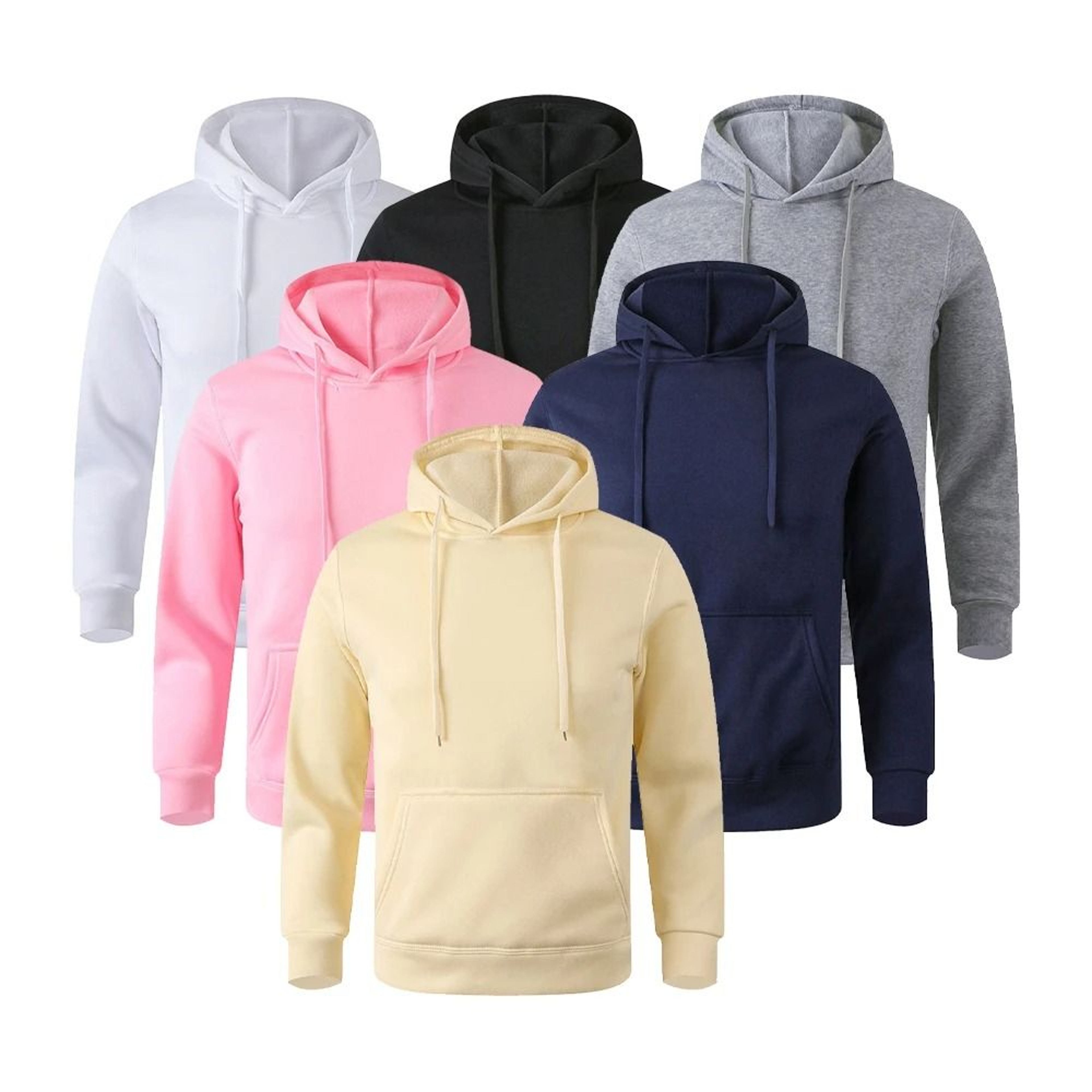 Unisex FleeceLined Pullover Hoodie Casual Solid Streetwear Sweatshirt With Kangaroo Pocket 0