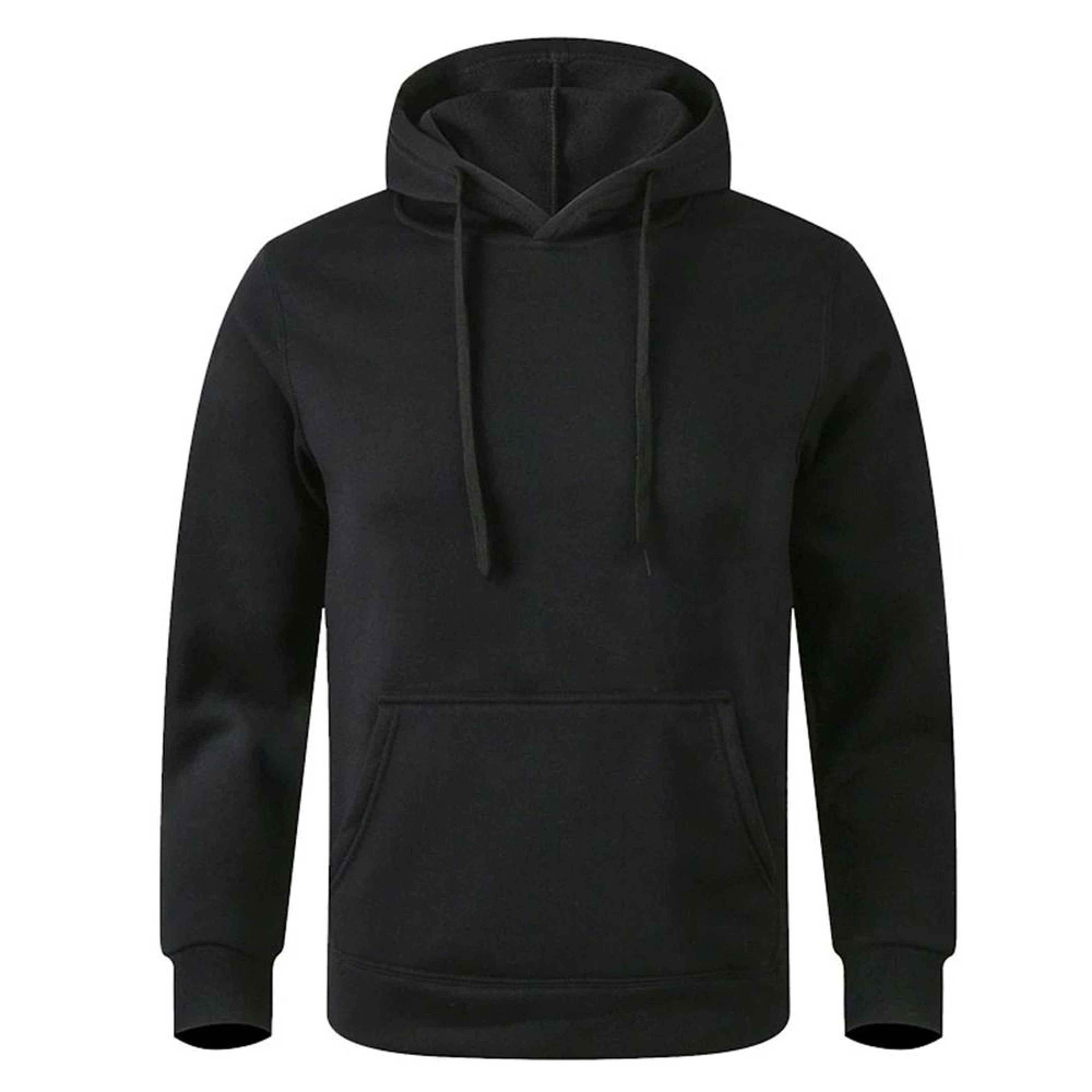 Unisex FleeceLined Pullover Hoodie Casual Solid Streetwear Sweatshirt With Kangaroo Pocket 7