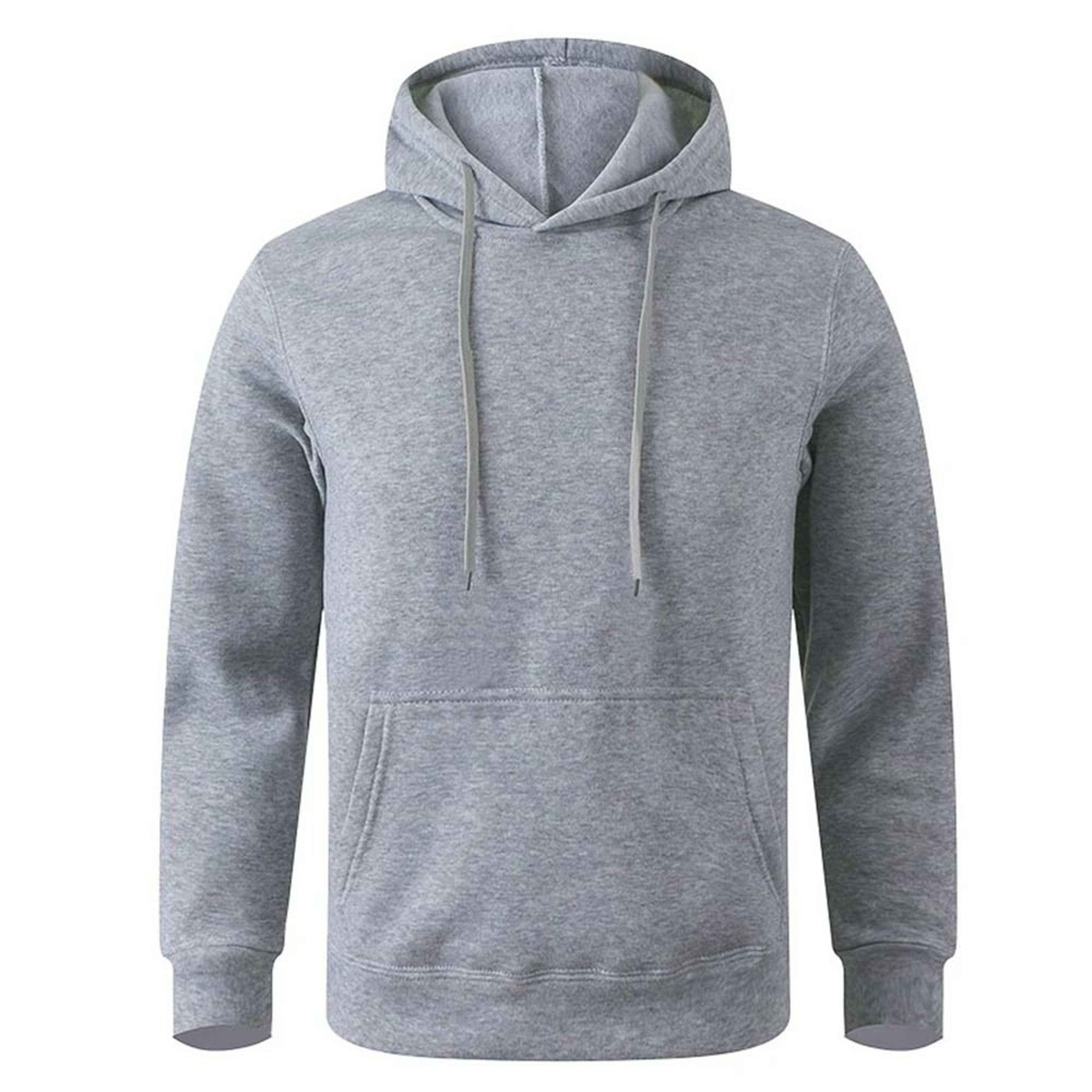 Unisex FleeceLined Pullover Hoodie Casual Solid Streetwear Sweatshirt With Kangaroo Pocket 8