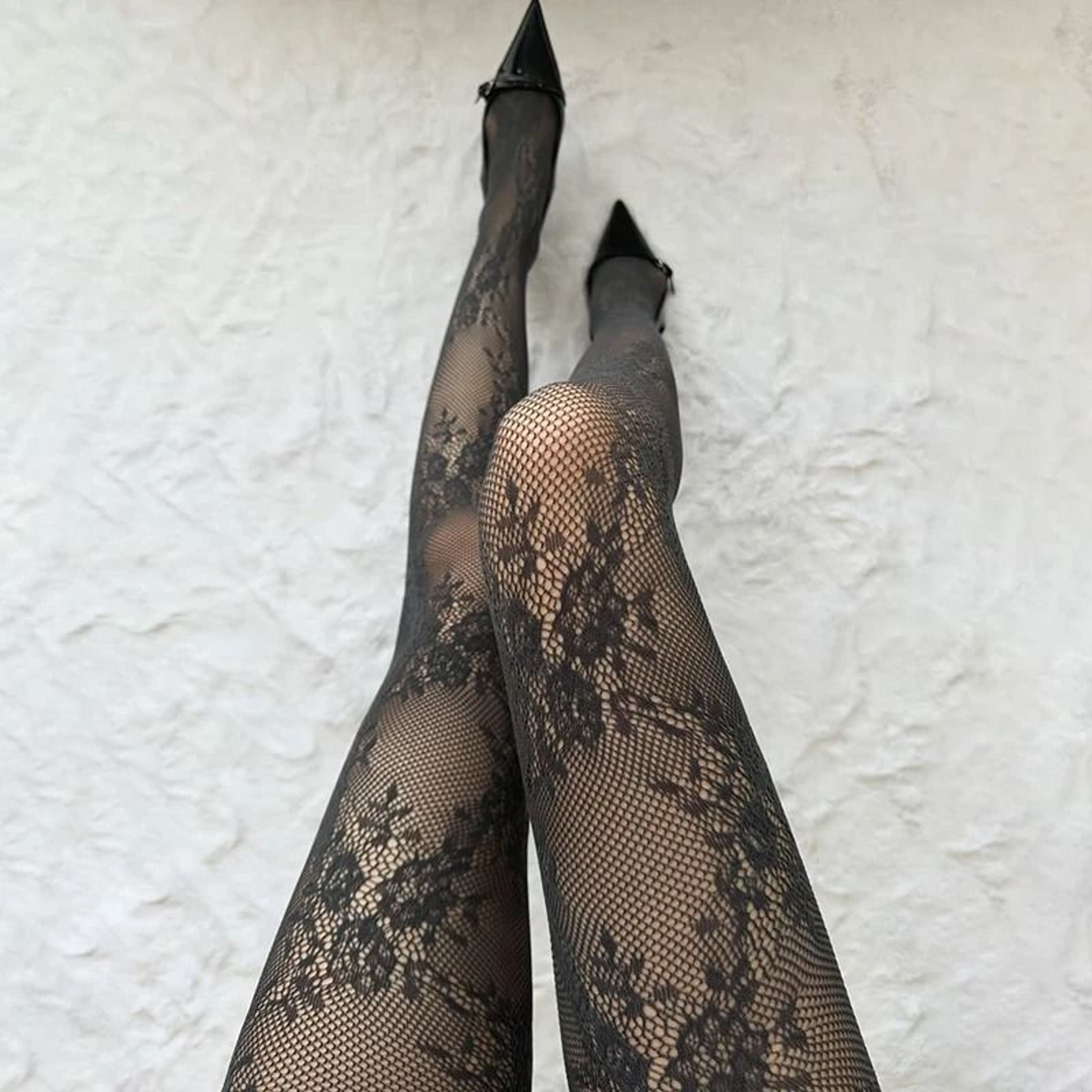 Womens Floral Lace ThighHigh Tights Lolita Mesh Fishnet Stockings Pantyhose 2