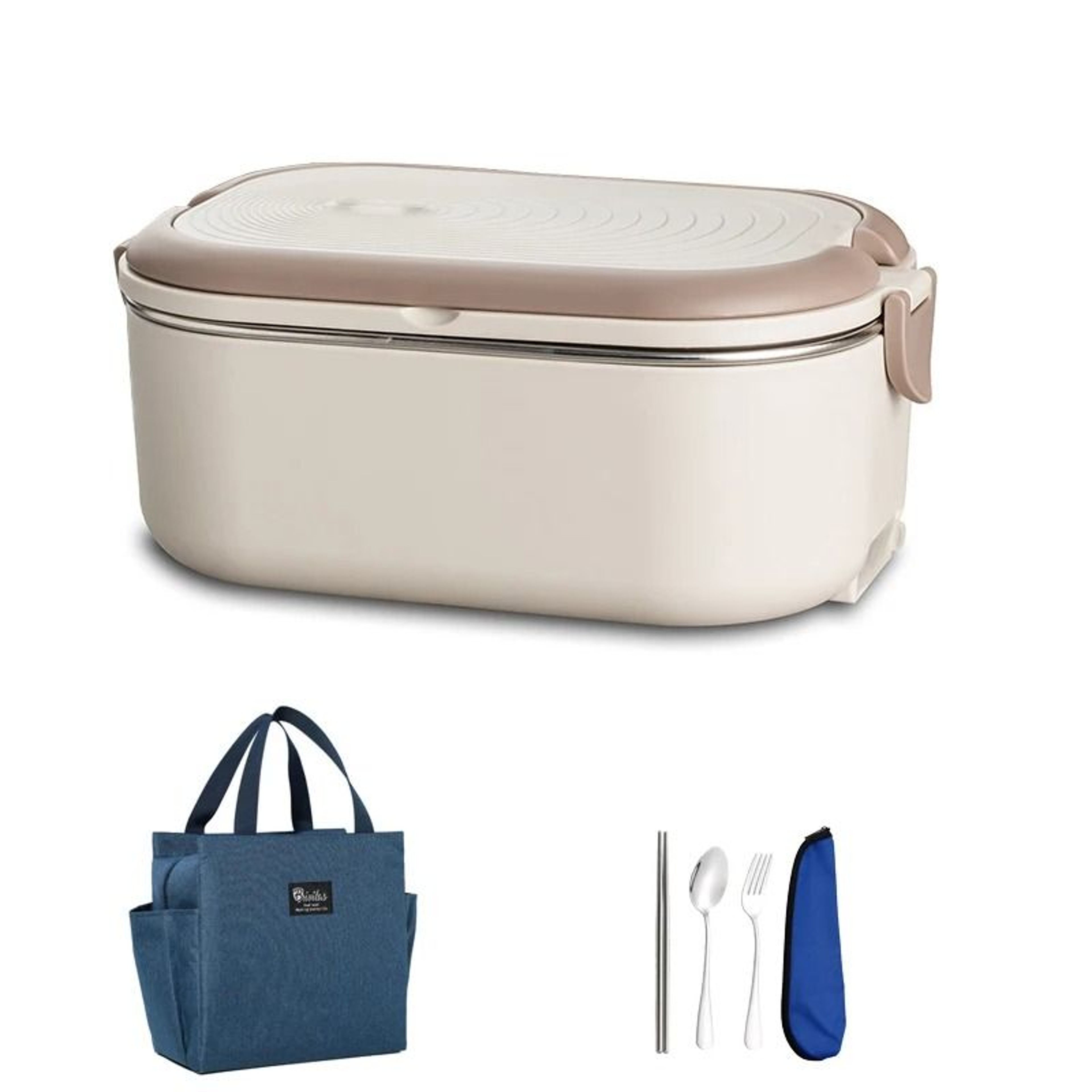 Portable Electric Lunch Box Food Warmer Stainless Steel Heated Bento Container Set 9