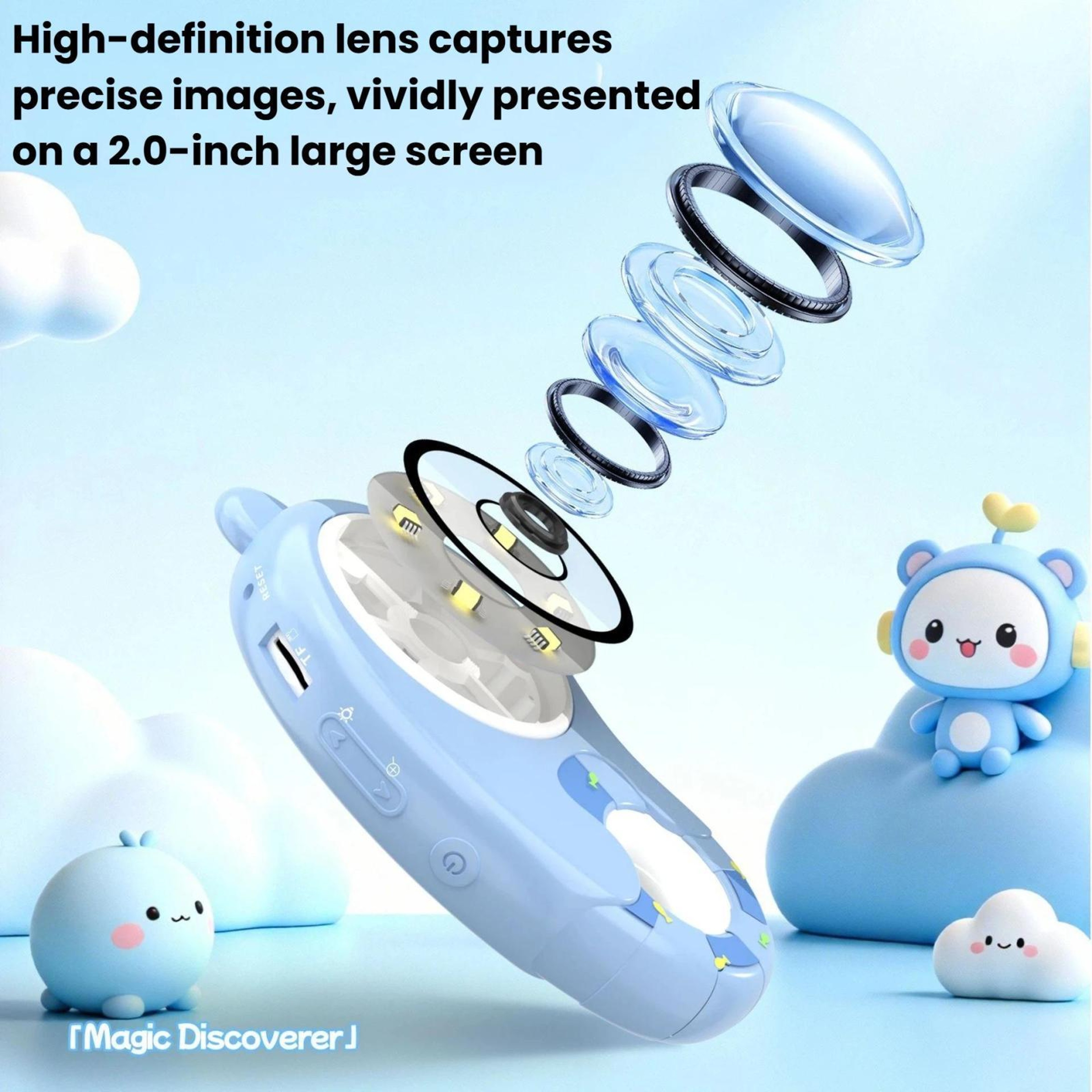 Kids HD Digital Microscope with Screen Portable Electronic Magnifier Science Exploration Toy – view 7