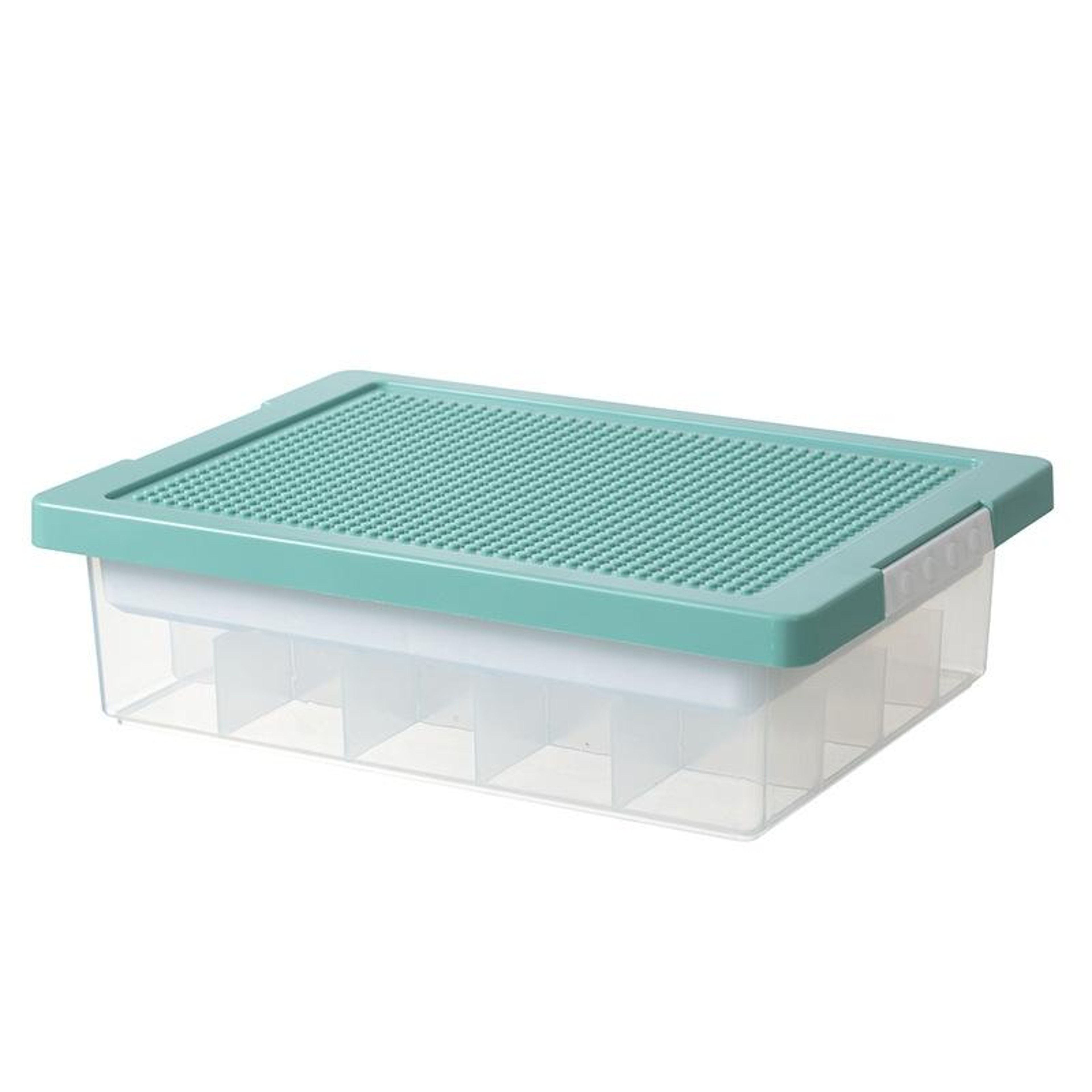 Build & Sort Kids Building Block Storage Organizer Box with Compartments – view 1