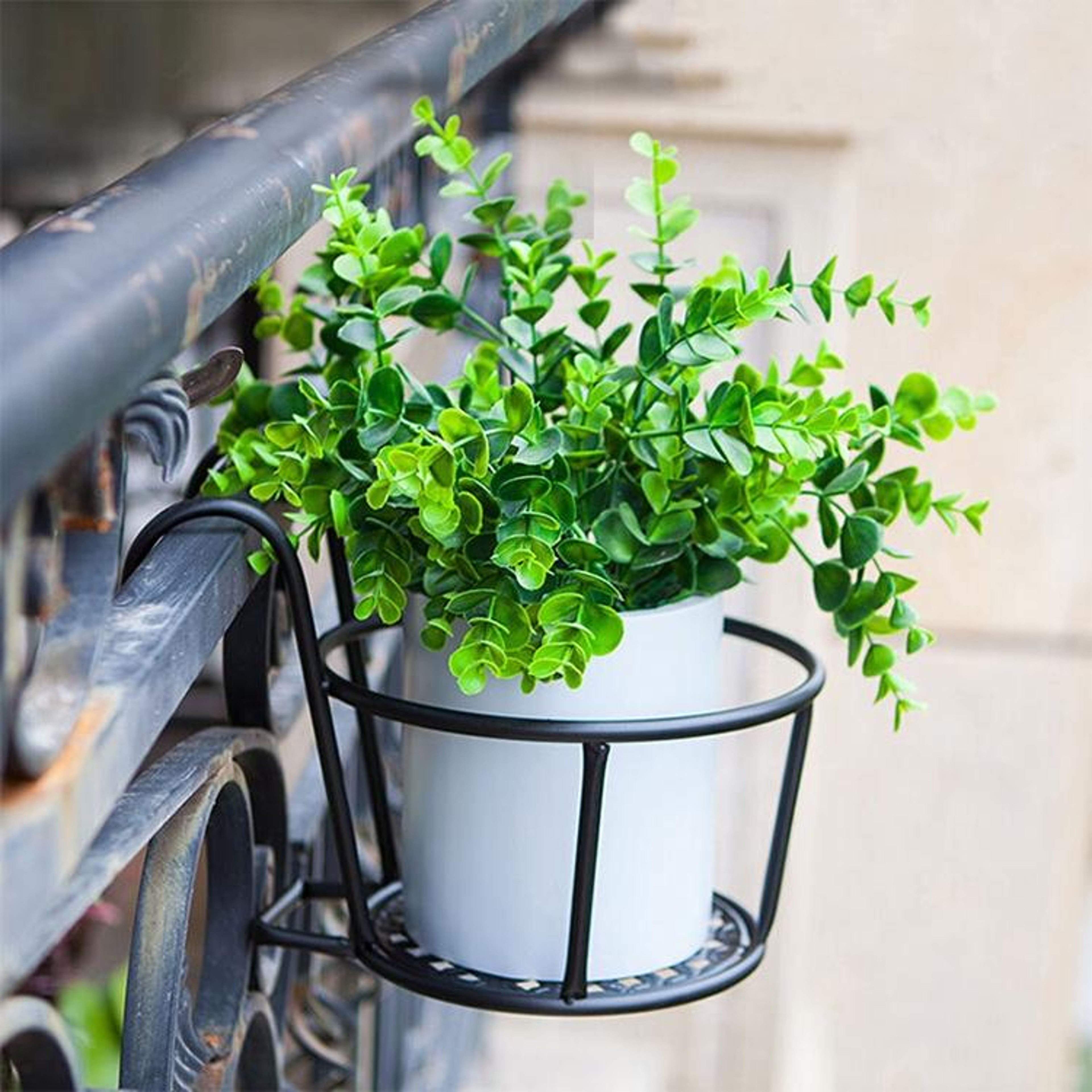 Heavy-Duty Hanging Flower Pot Rack for Balcony Railings and Garden Plants – view 2