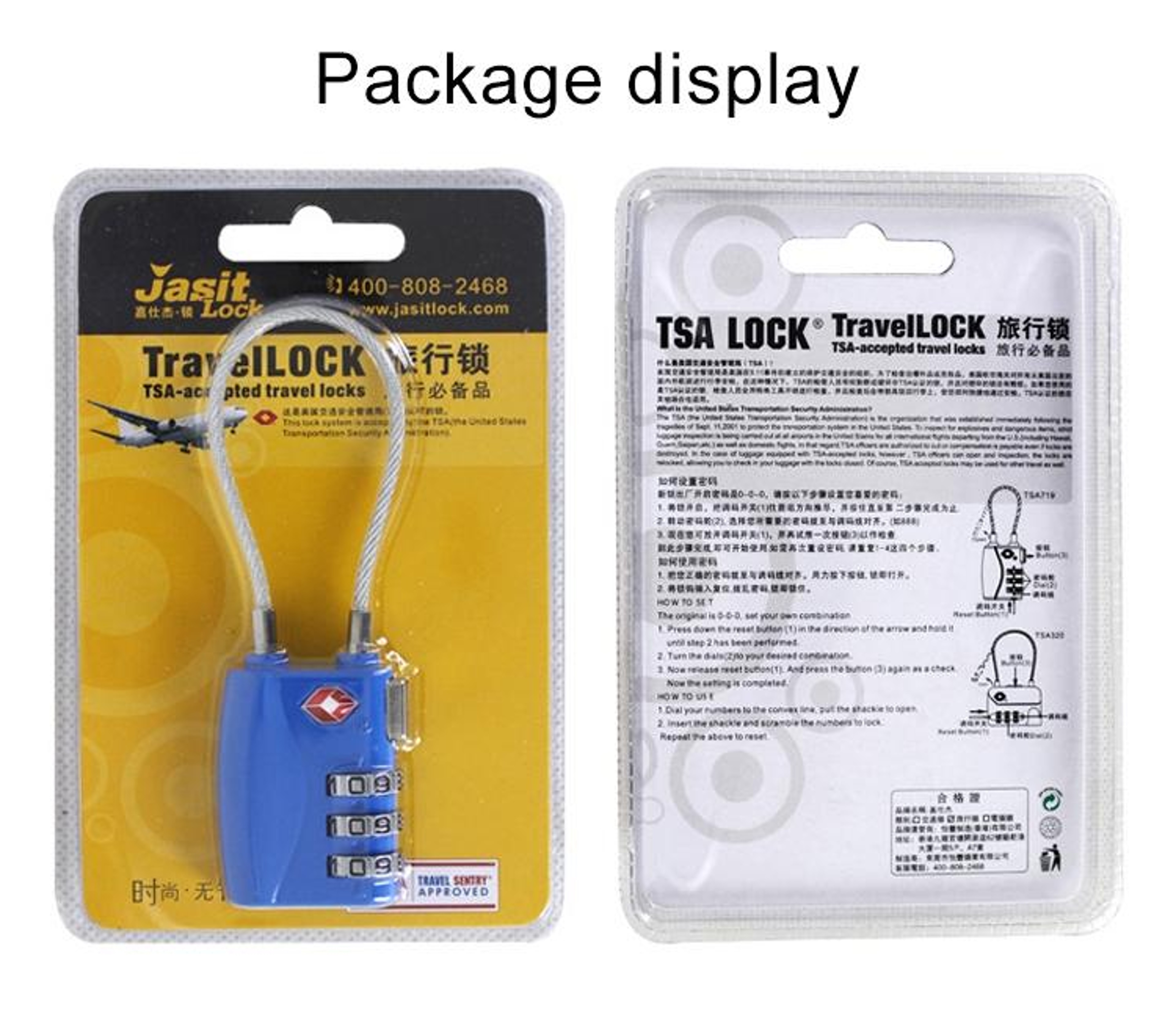 JASIT Heavy Duty TSA Approved Luggage Lock Durable Zinc Alloy 3 Digit Combination Padlock 9