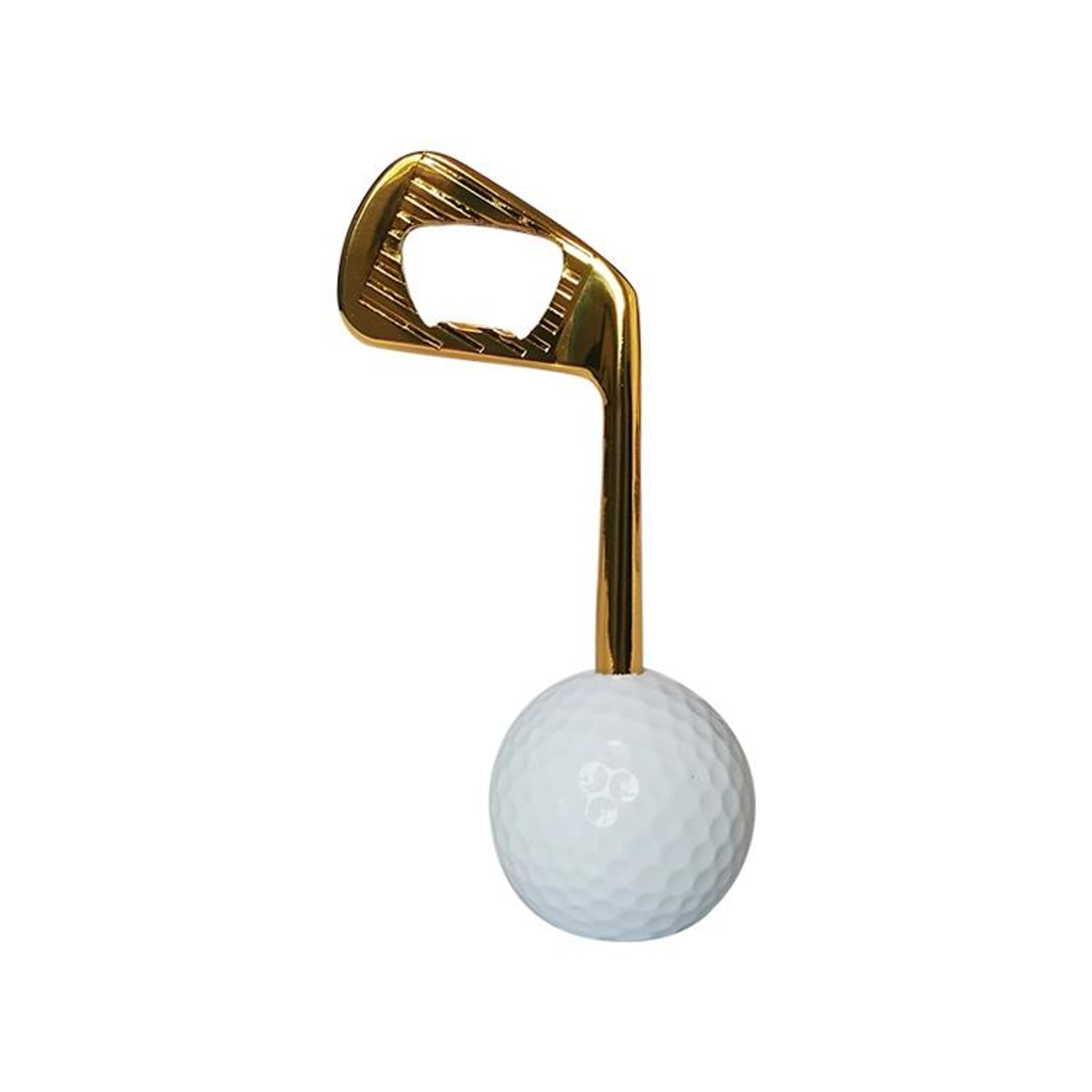 Gold Golf Ball Bottle Opener - Zinc Alloy Heavy Duty Beer Opener and Desktop Ornament – view 2