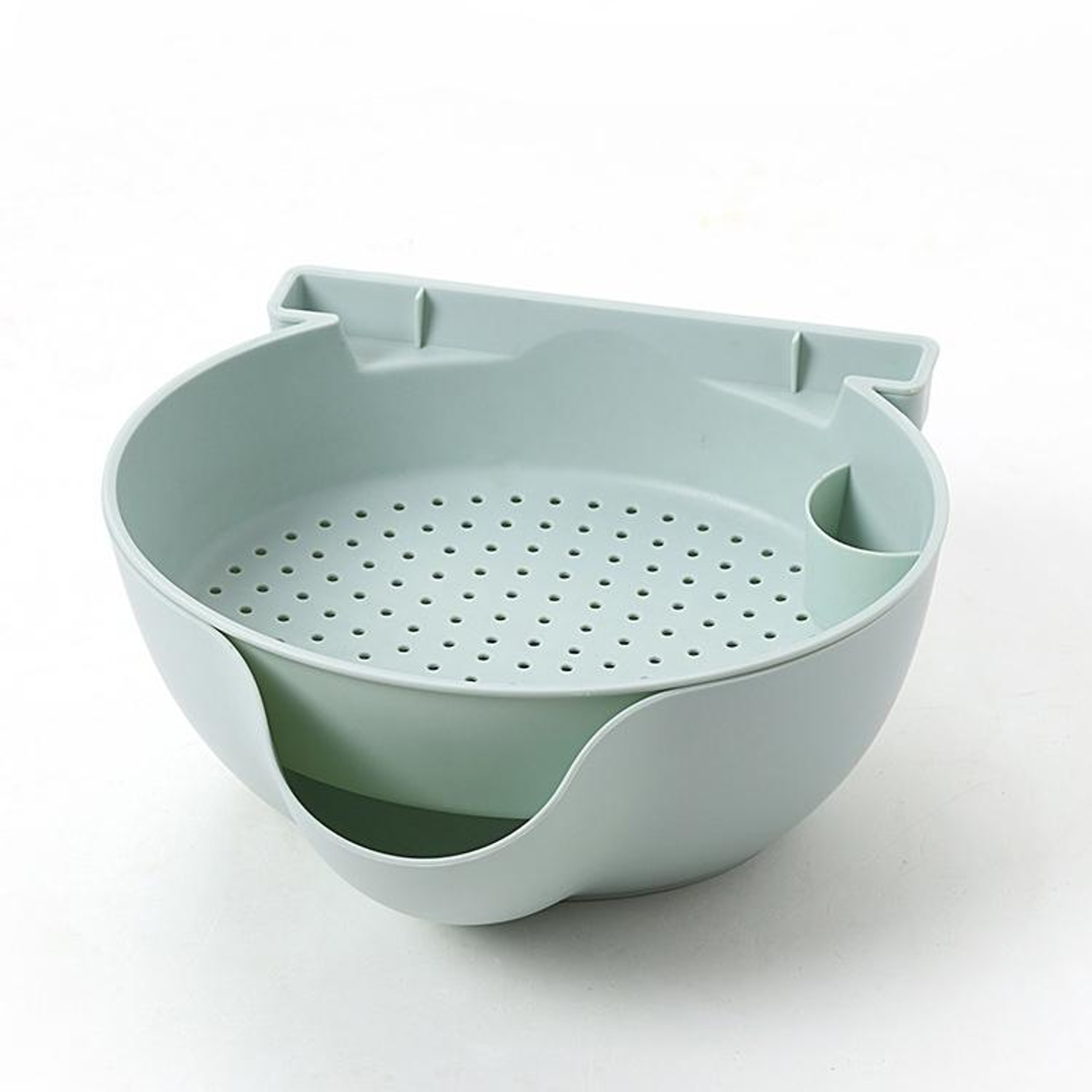 Double Layer Snack Bowl With Phone Holder And Colander Basket 1