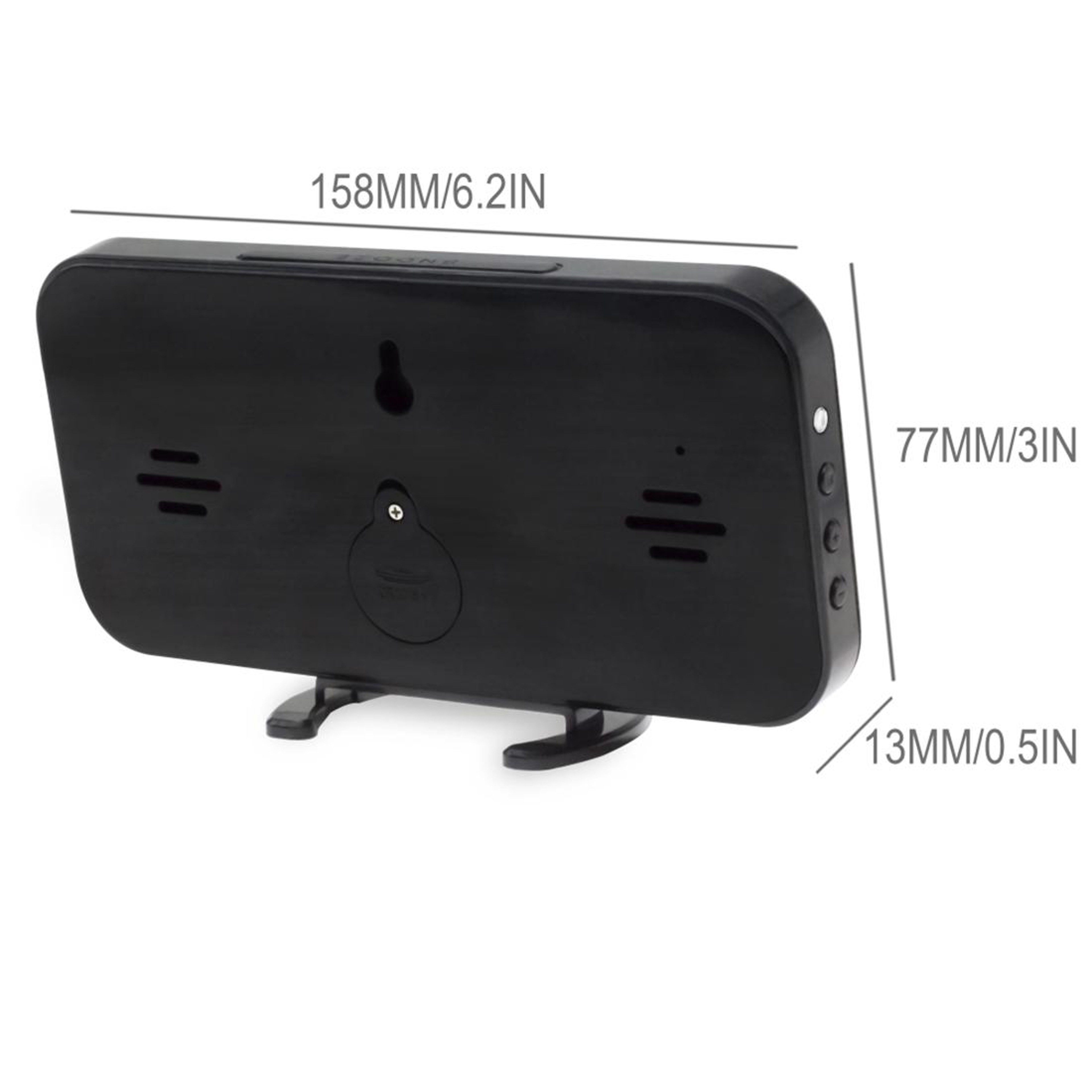 Premium Mirror LED Alarm Clock With Dual USB Charging  Adjustable Brightness 3