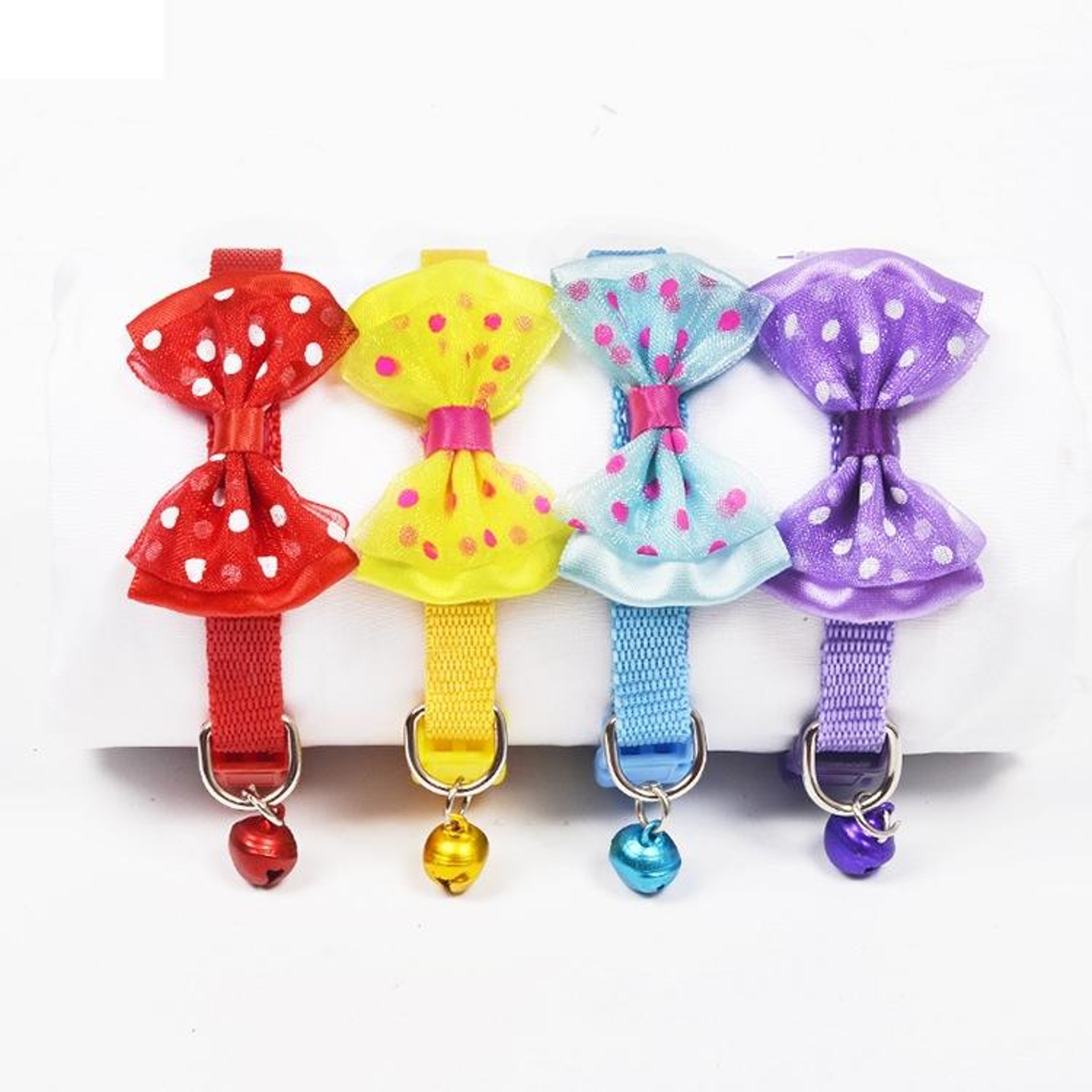 Chic Adjustable Pet Bow Collar with Bell  Stylish Cat & Dog Accessory – view 10