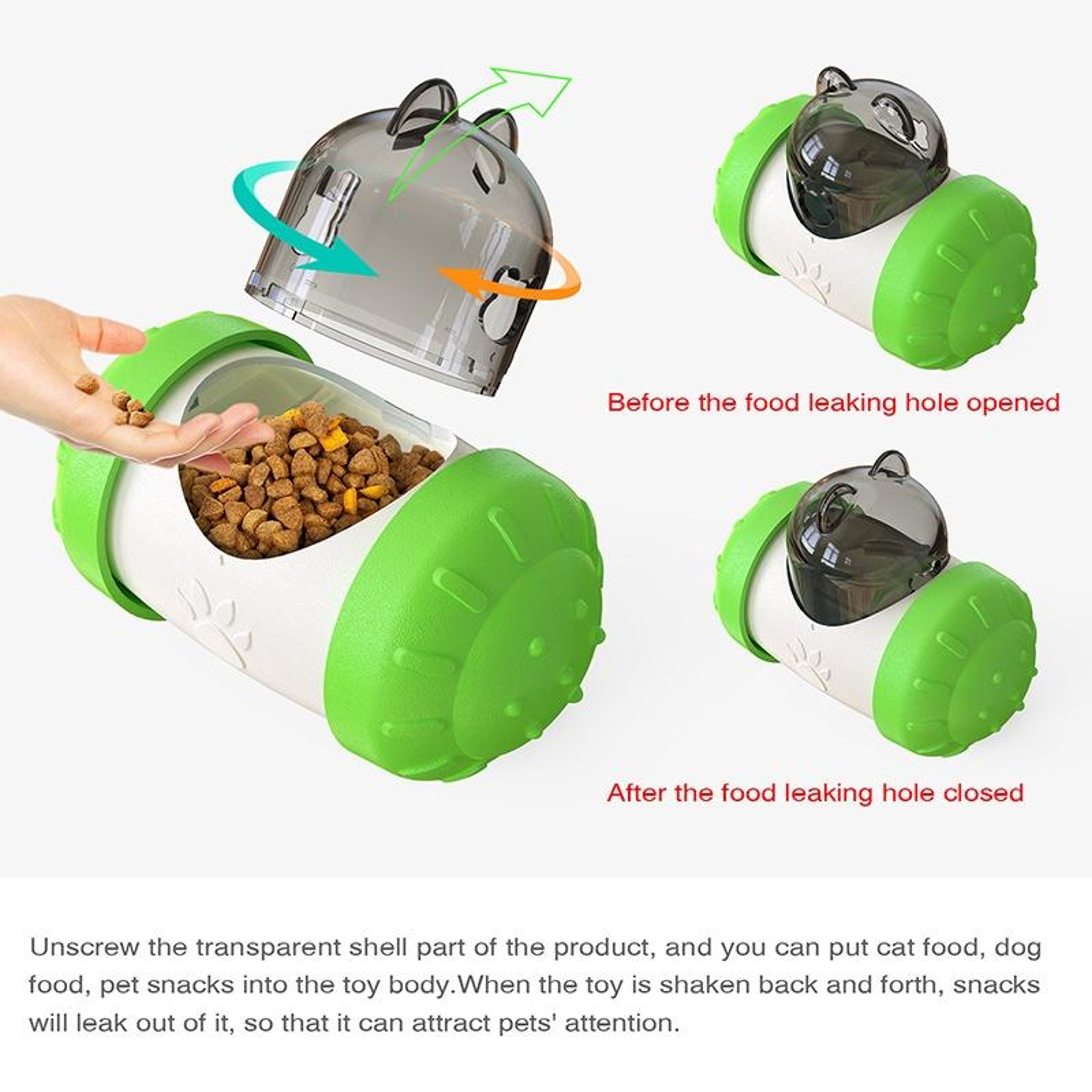 Smart Wobble Treat Dispenser Toy for Dogs & Cats Interactive Pet Puzzle Feeder Balance Toy – view 6