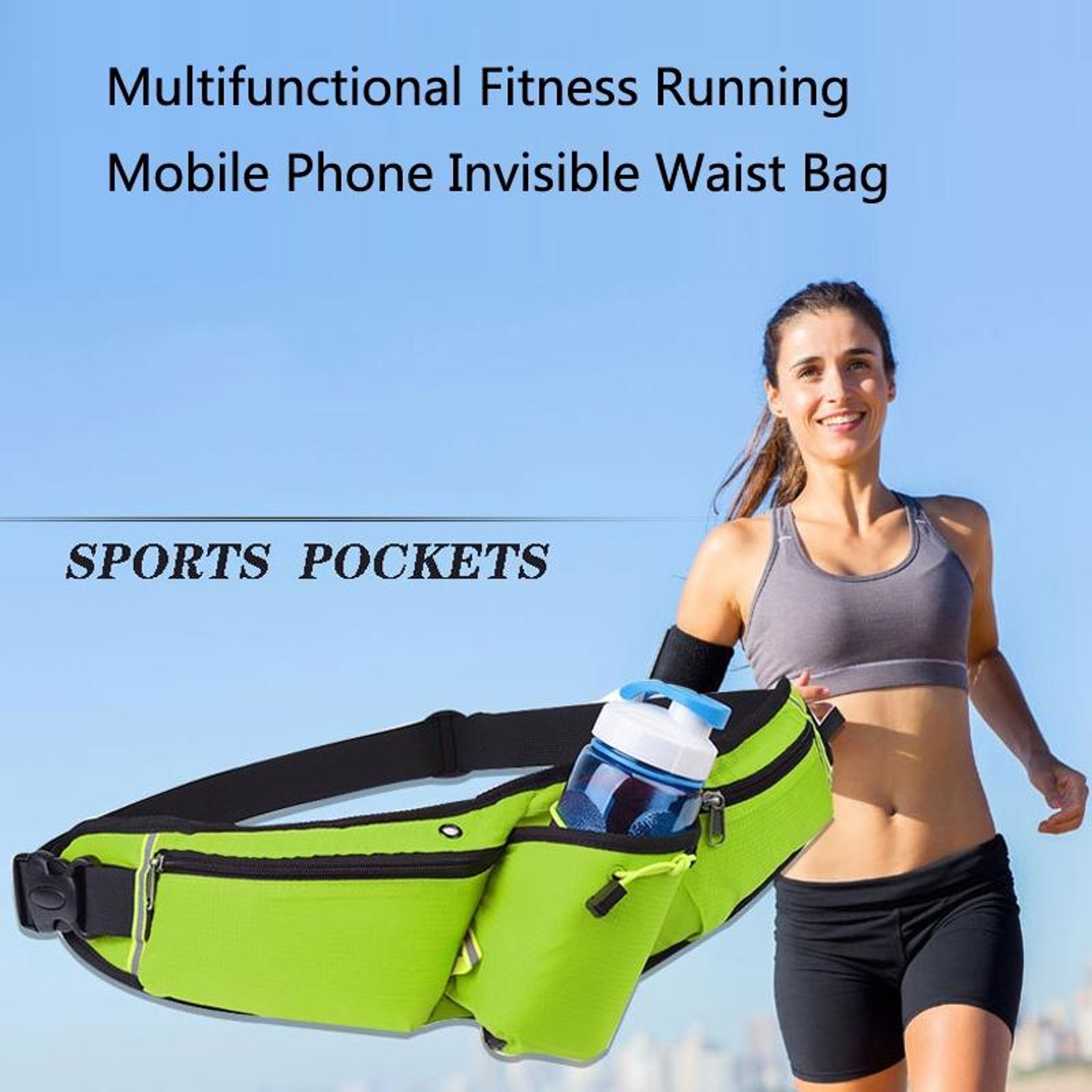 3-in-1 Running Waist Bag with Water Bottle Holder & Phone Pocket – view 12