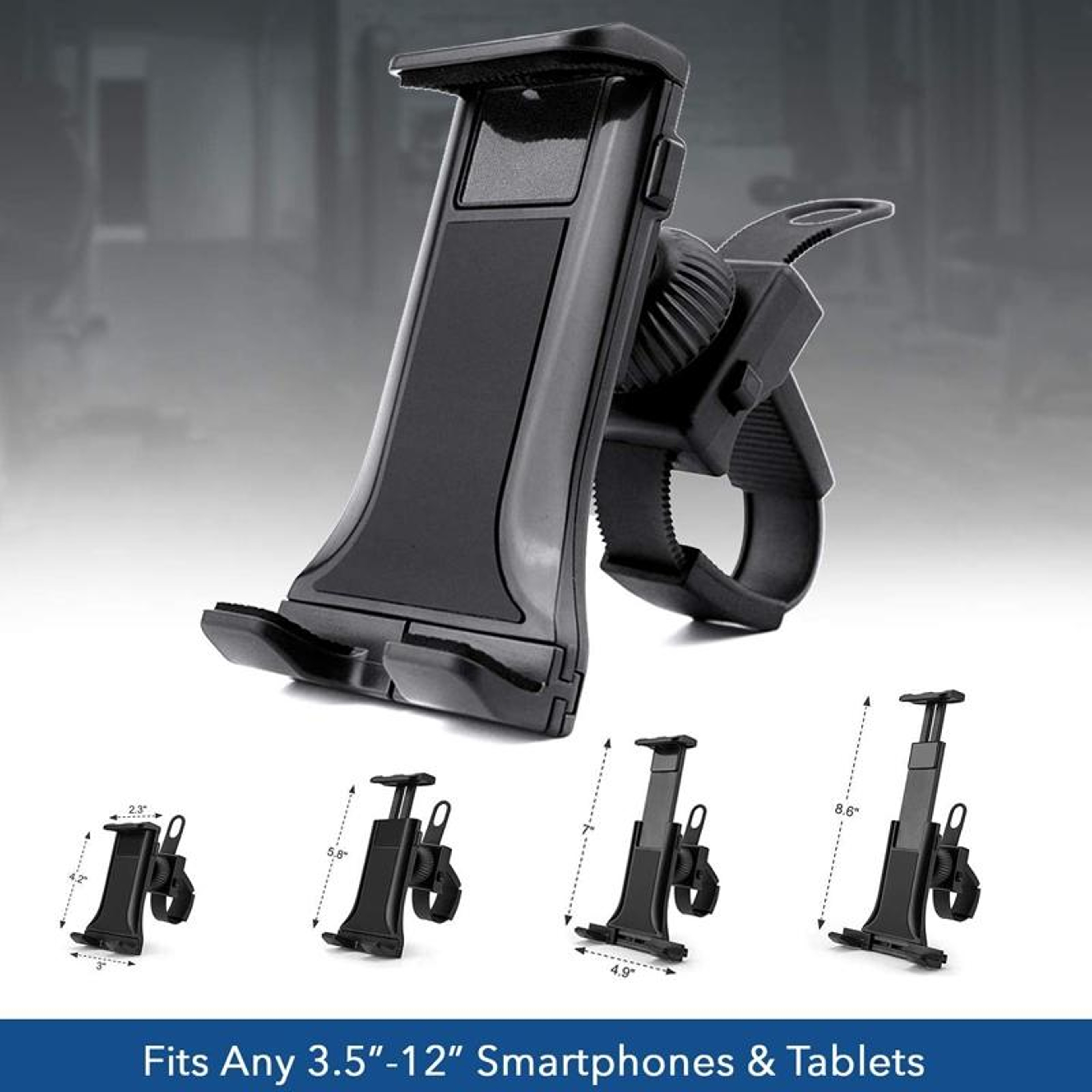 Universal 360° Bike & Motorcycle Phone Tablet Holder Mount for Bicycles, Strollers & Fitness Equipment – view 2