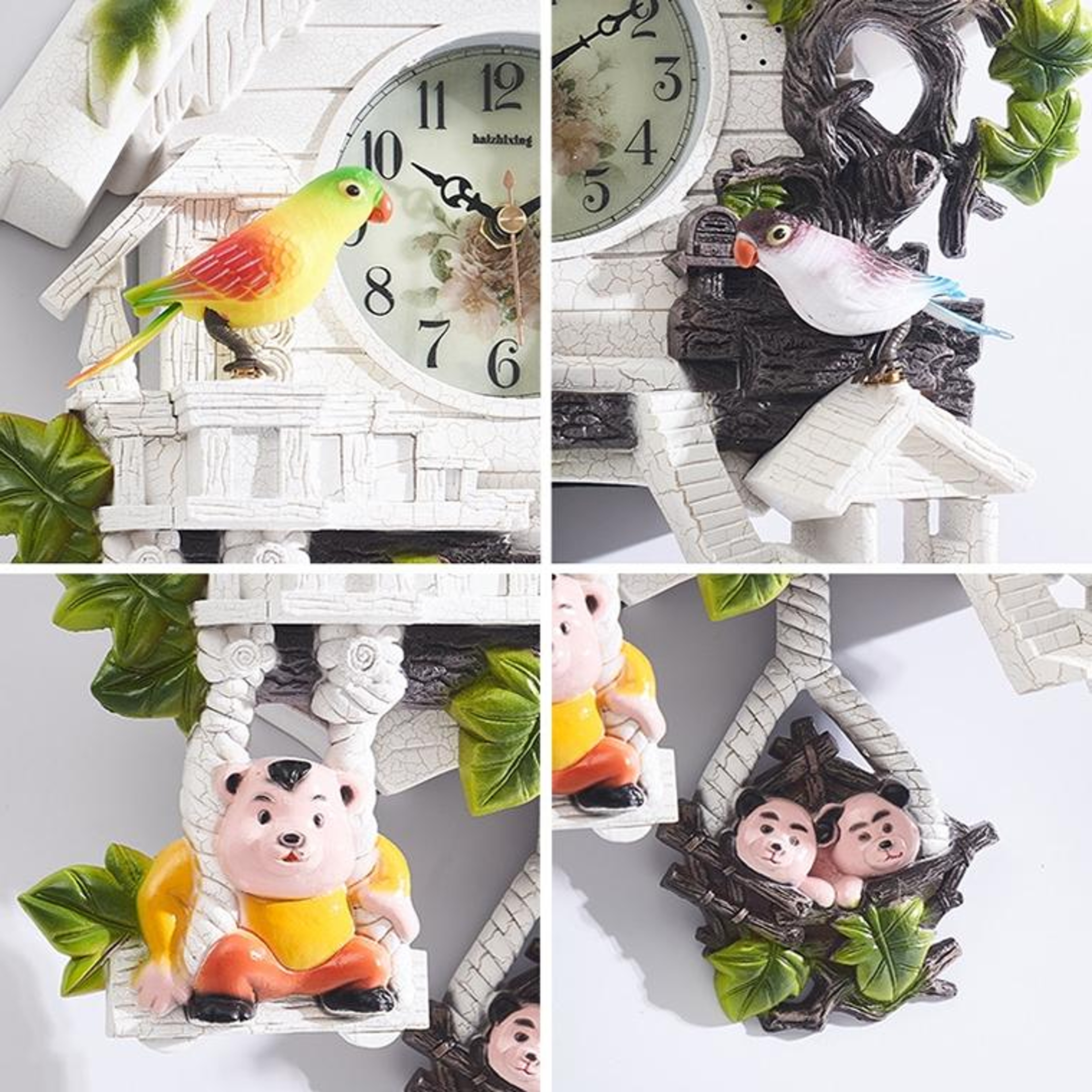 Vintage Cartoon Cuckoo Wall Clock With Singing Birds And Pendulum 3