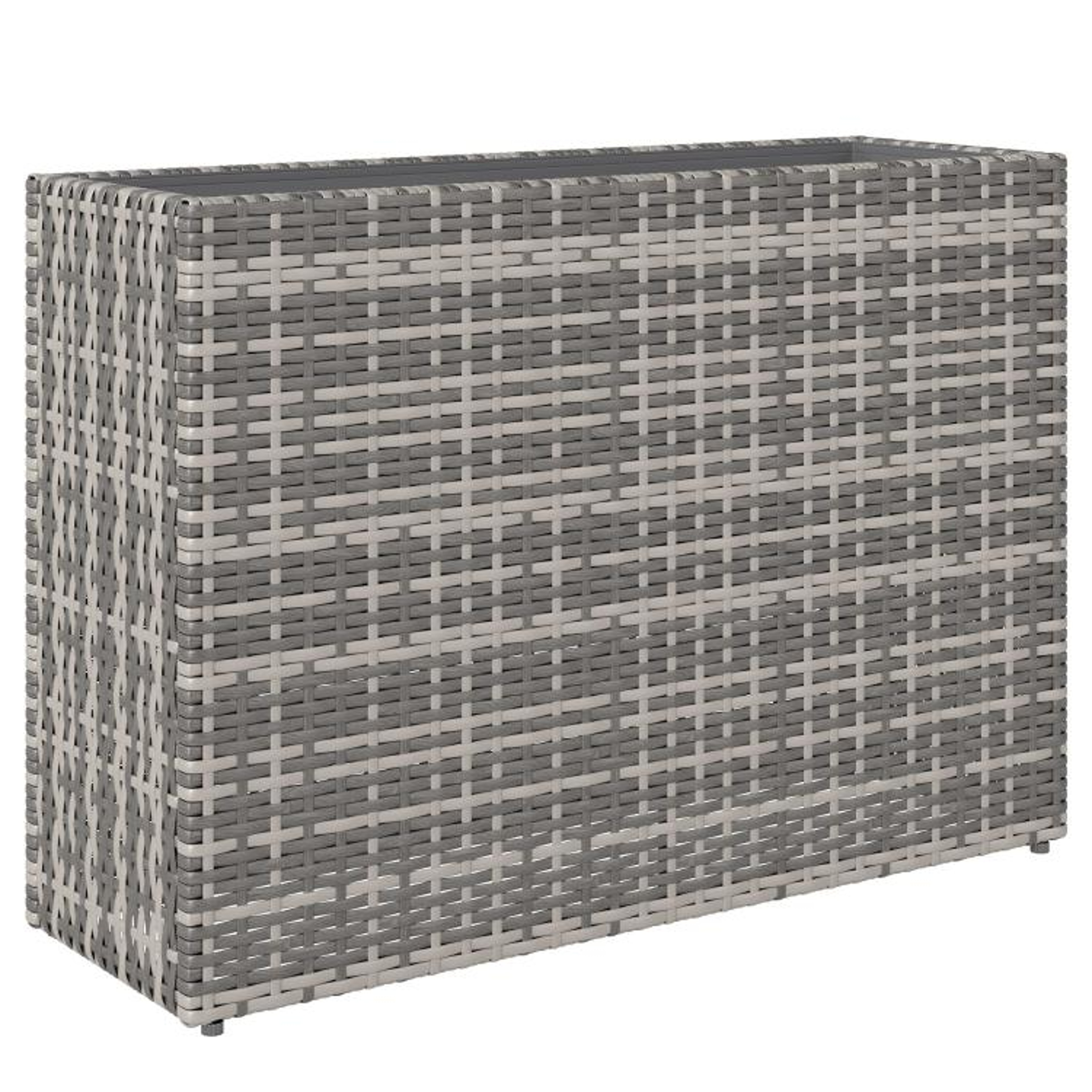 Tall Rectangular Planter Box With Removable Liner And Drainage Holes  Gray 9