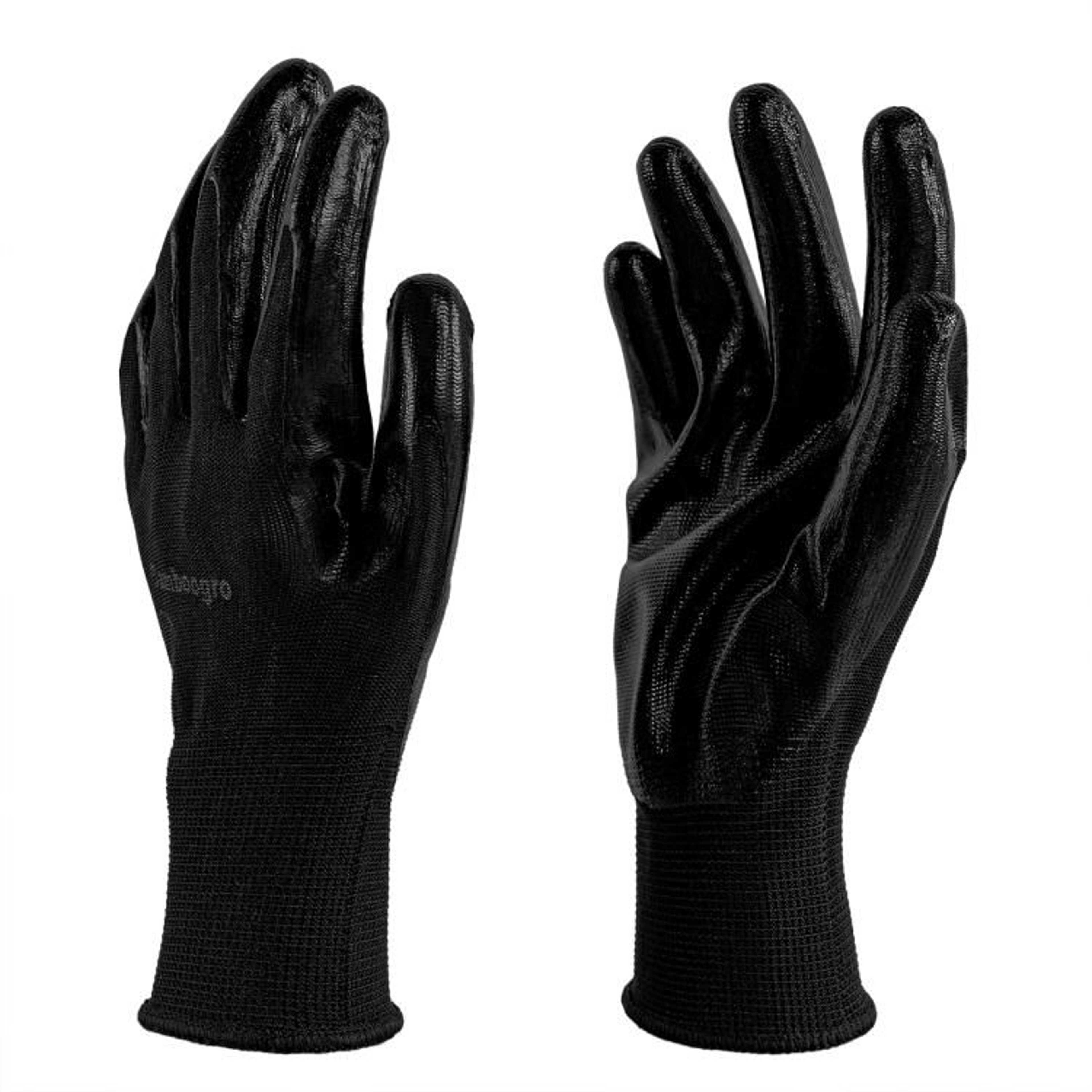 Black PU Coated Work Gloves With Seamless Knit Grip 0