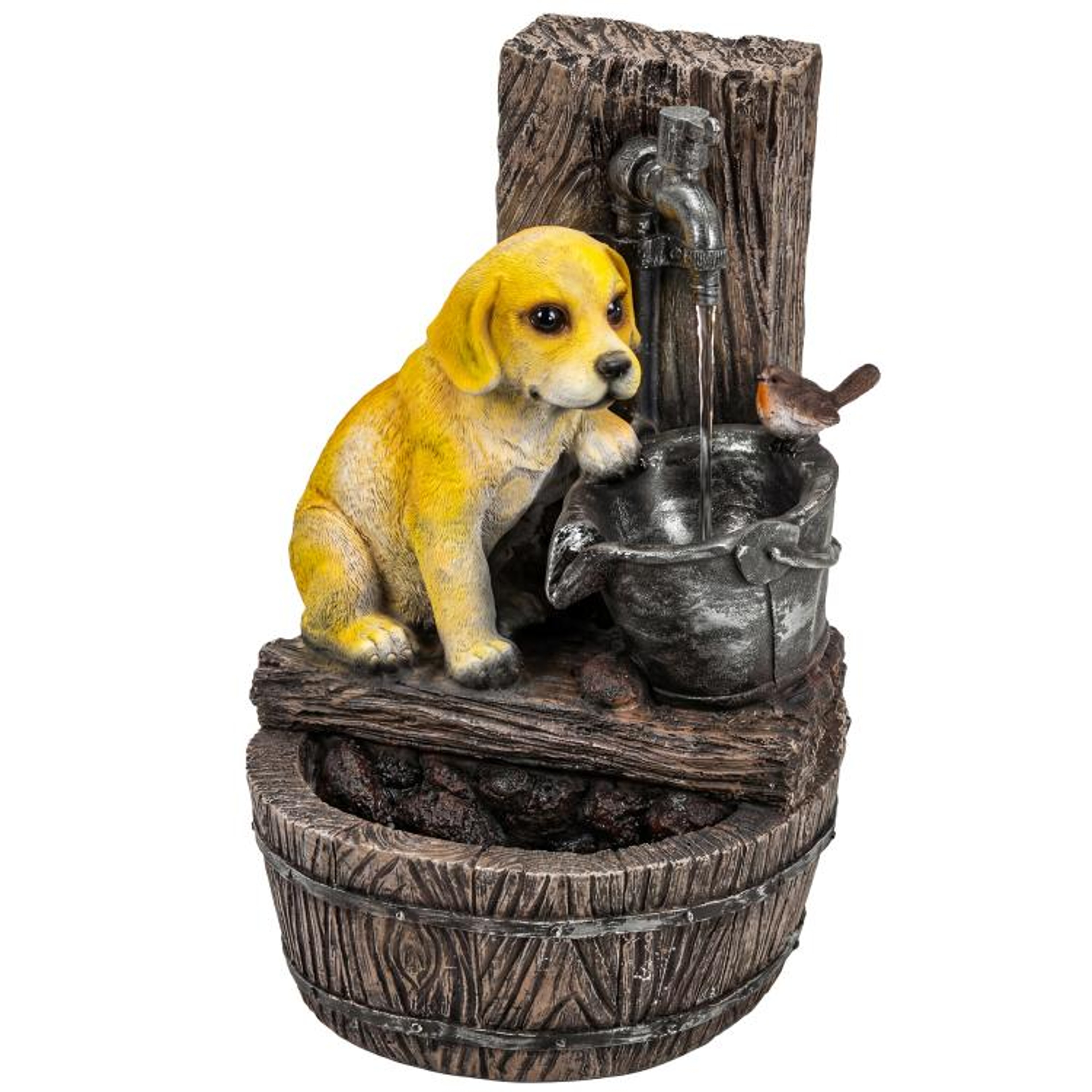22Inch Outdoor Garden Fountain With Puppy Design And LED Lights 5