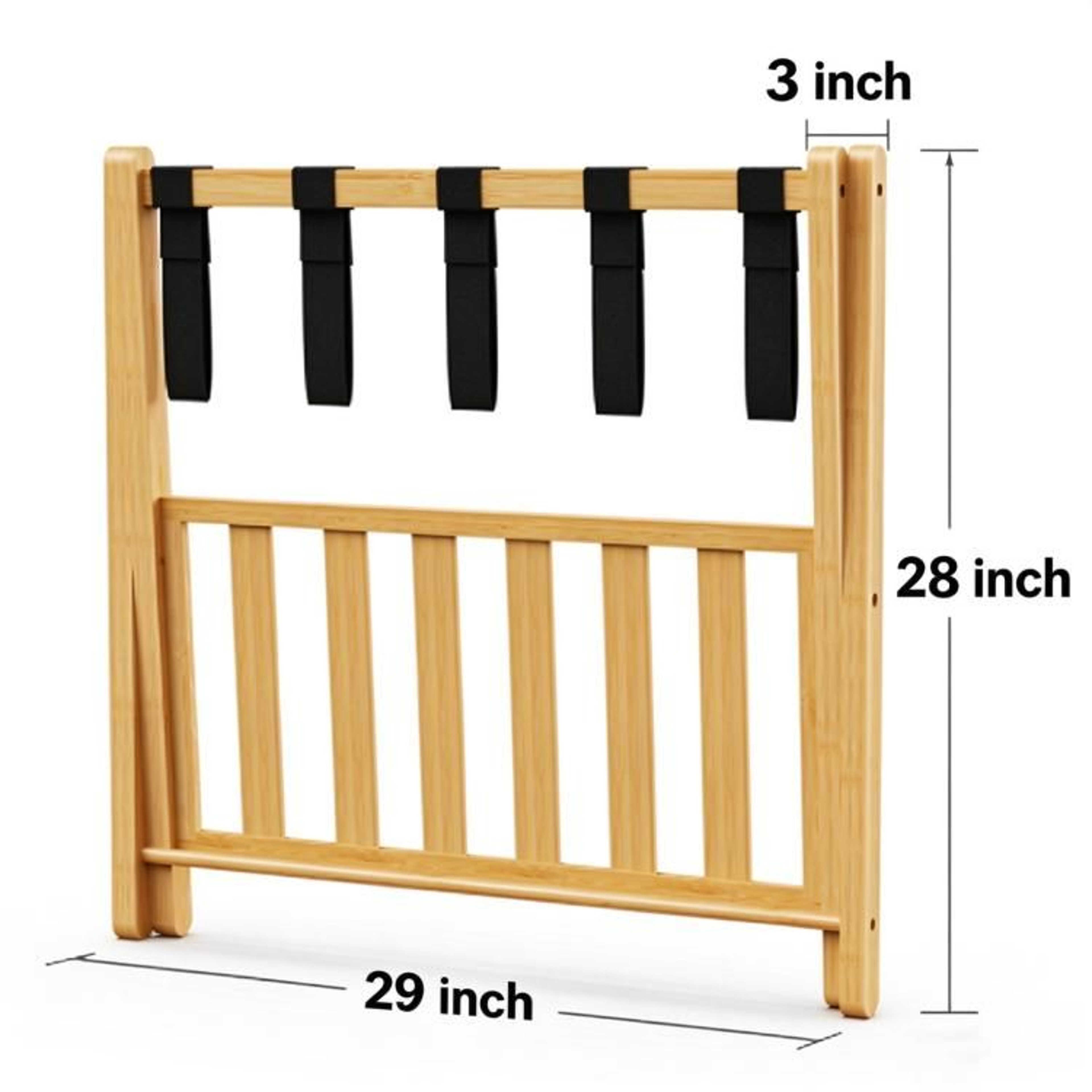 Folding Bamboo Luggage Rack With Lower Storage Shelf For Guest Rooms 1