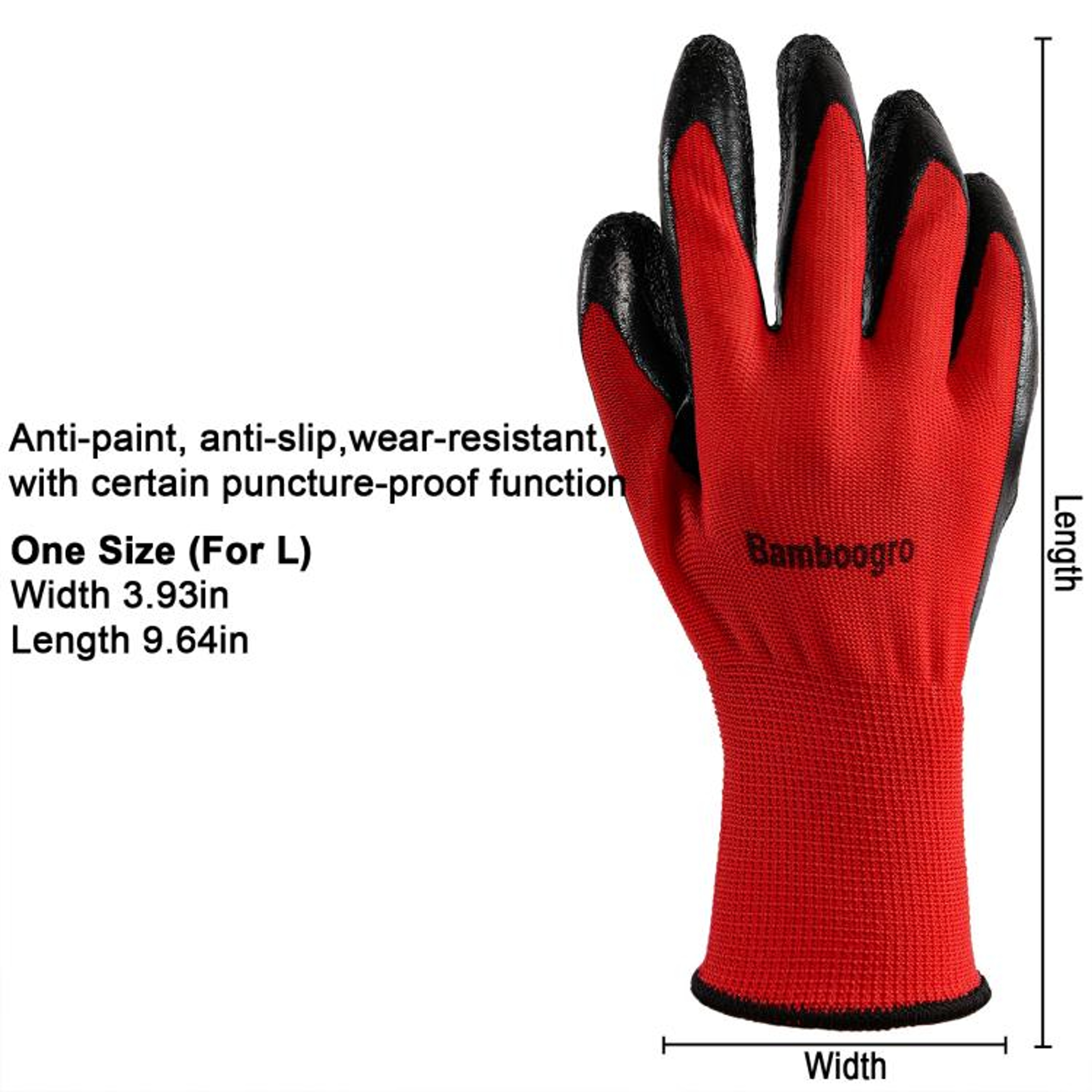 Red Latex Coated Work Gloves With Textured AntiSlip Grip 1