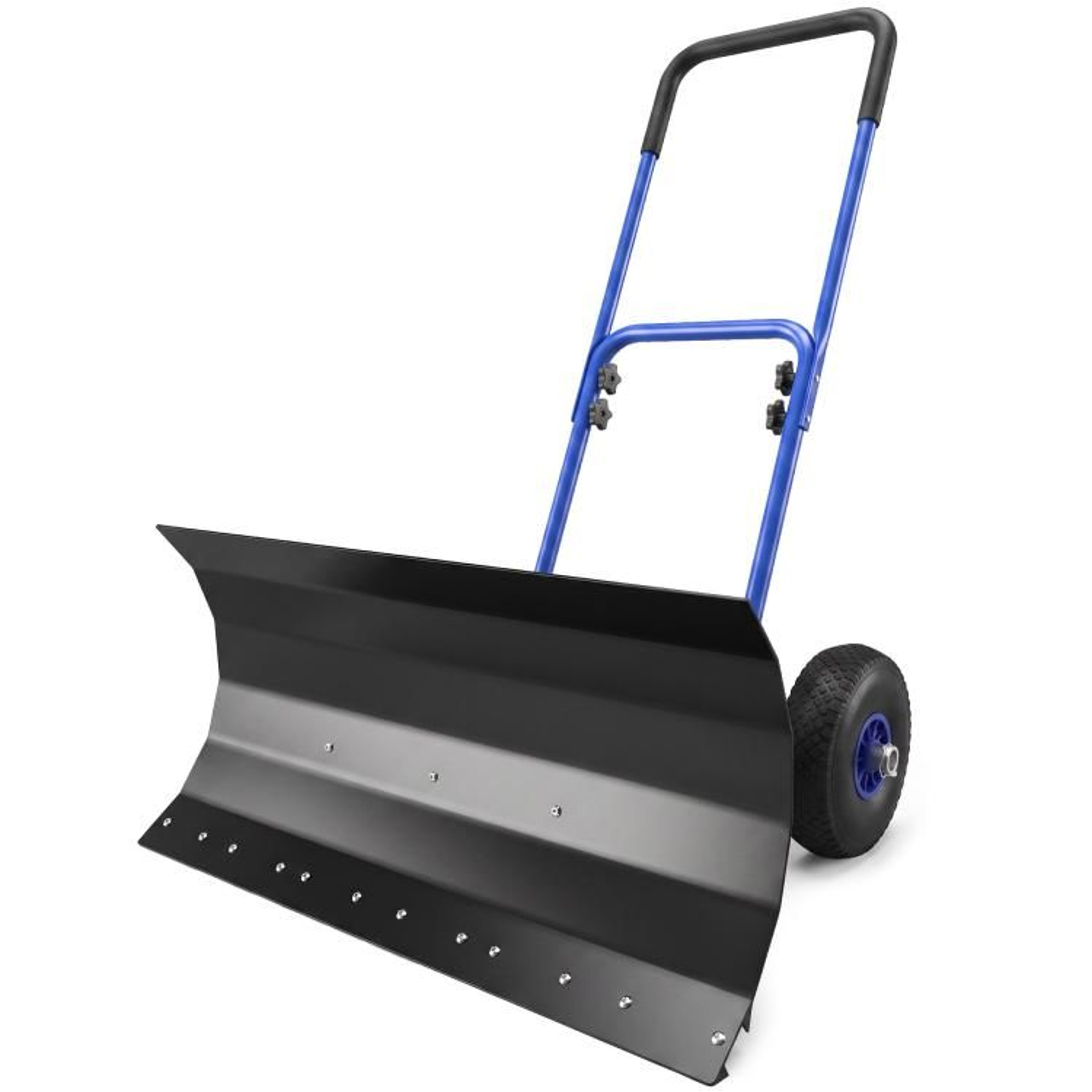Snow Shovel With Wheels 29Inch Metal Snow Pusher With Adjustable Blade And Handle 1