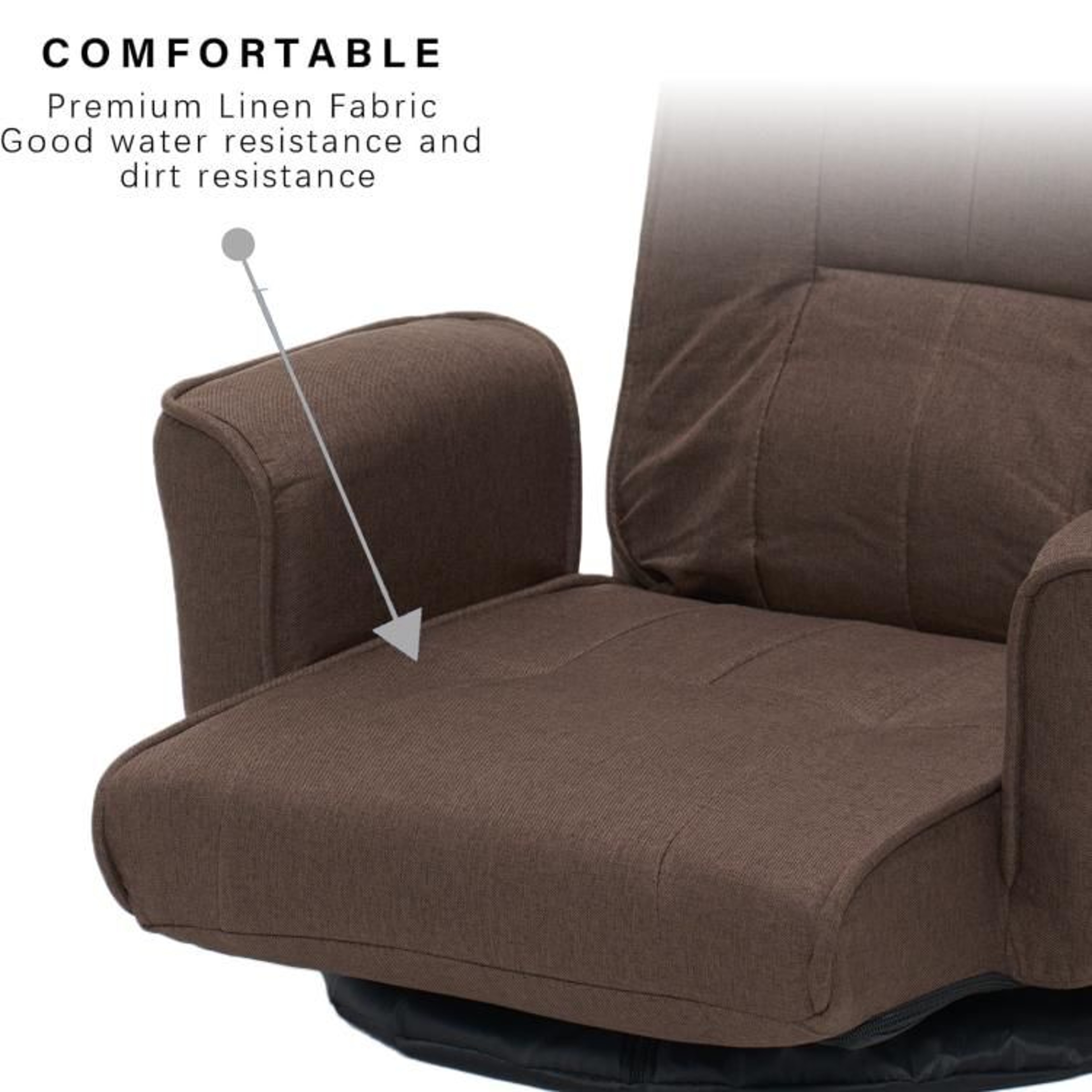 360 Swivel Floor Chair With 14 Adjustable Reclining Positions And Armrests 3
