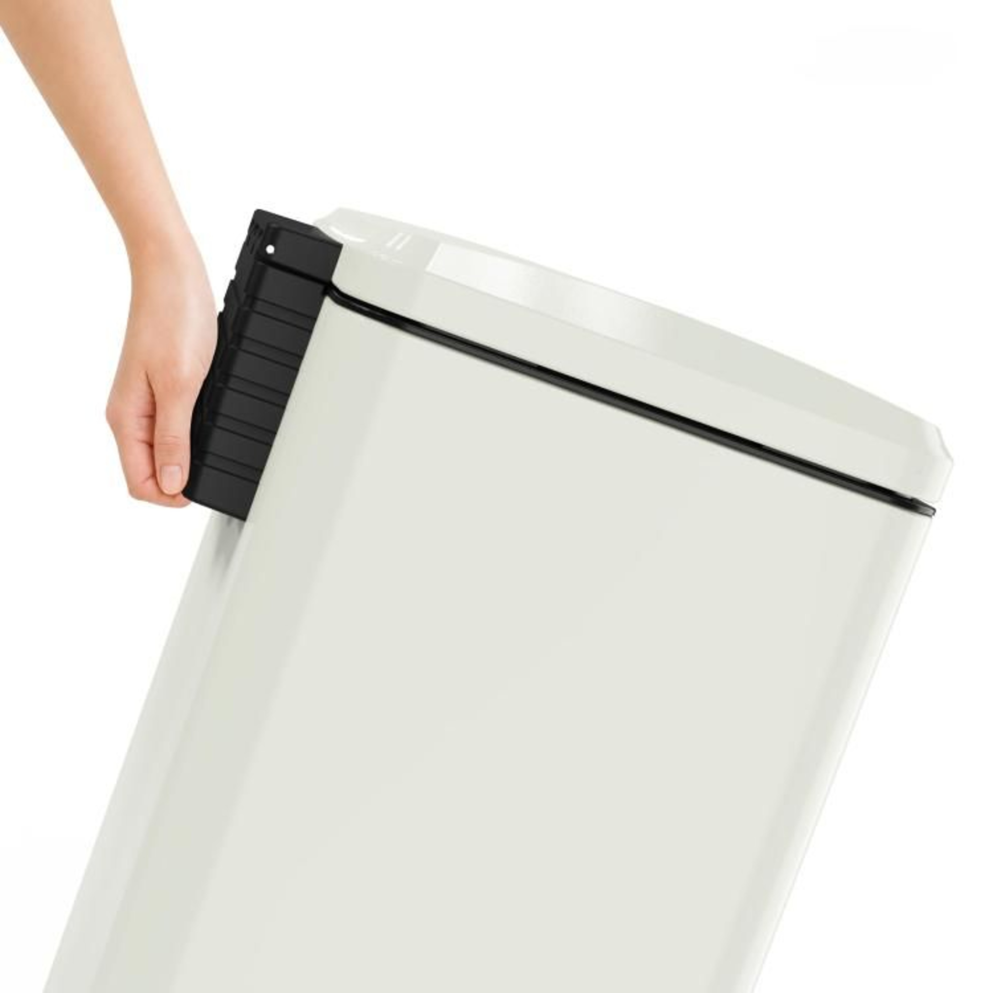 14 Gallon White Pedal Trash Can With Soft Close Lid And Removable Inner Bucket 5